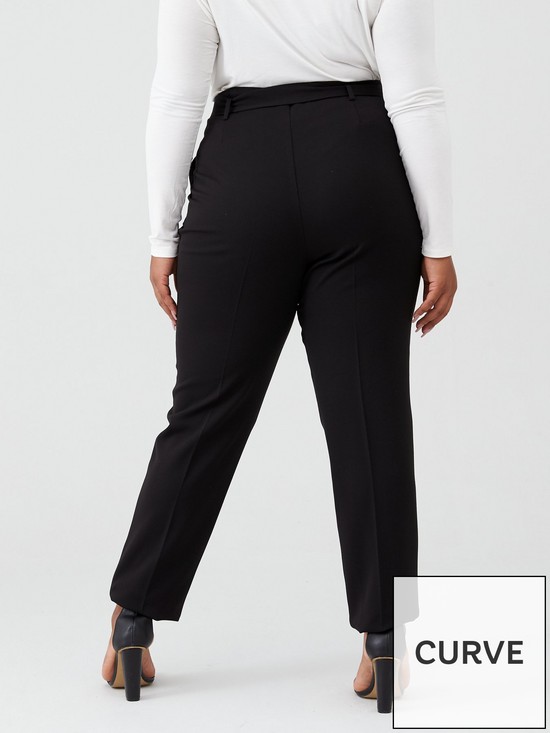 stillFront image of v-by-very-curve-valuenbsptie-waist-tapered-trouser-black