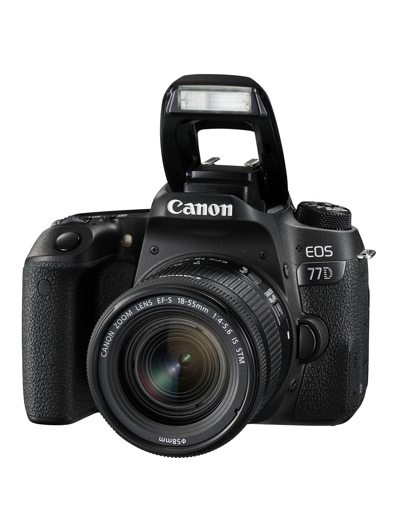 Canon Eos 77D Slr Camera Black Plus Ef-S 18-55Mm Is Stm Lens