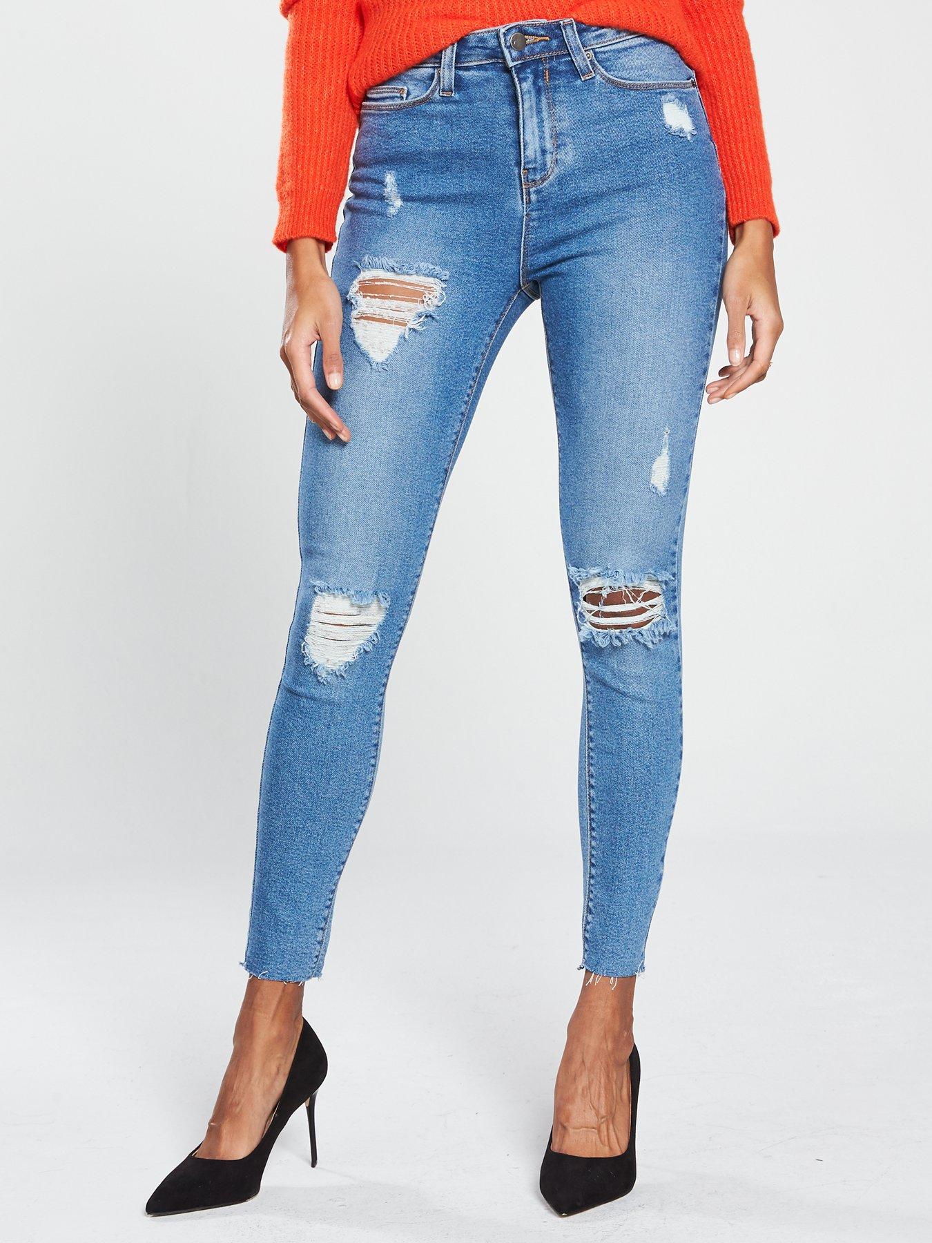 thigh ripped skinny jeans