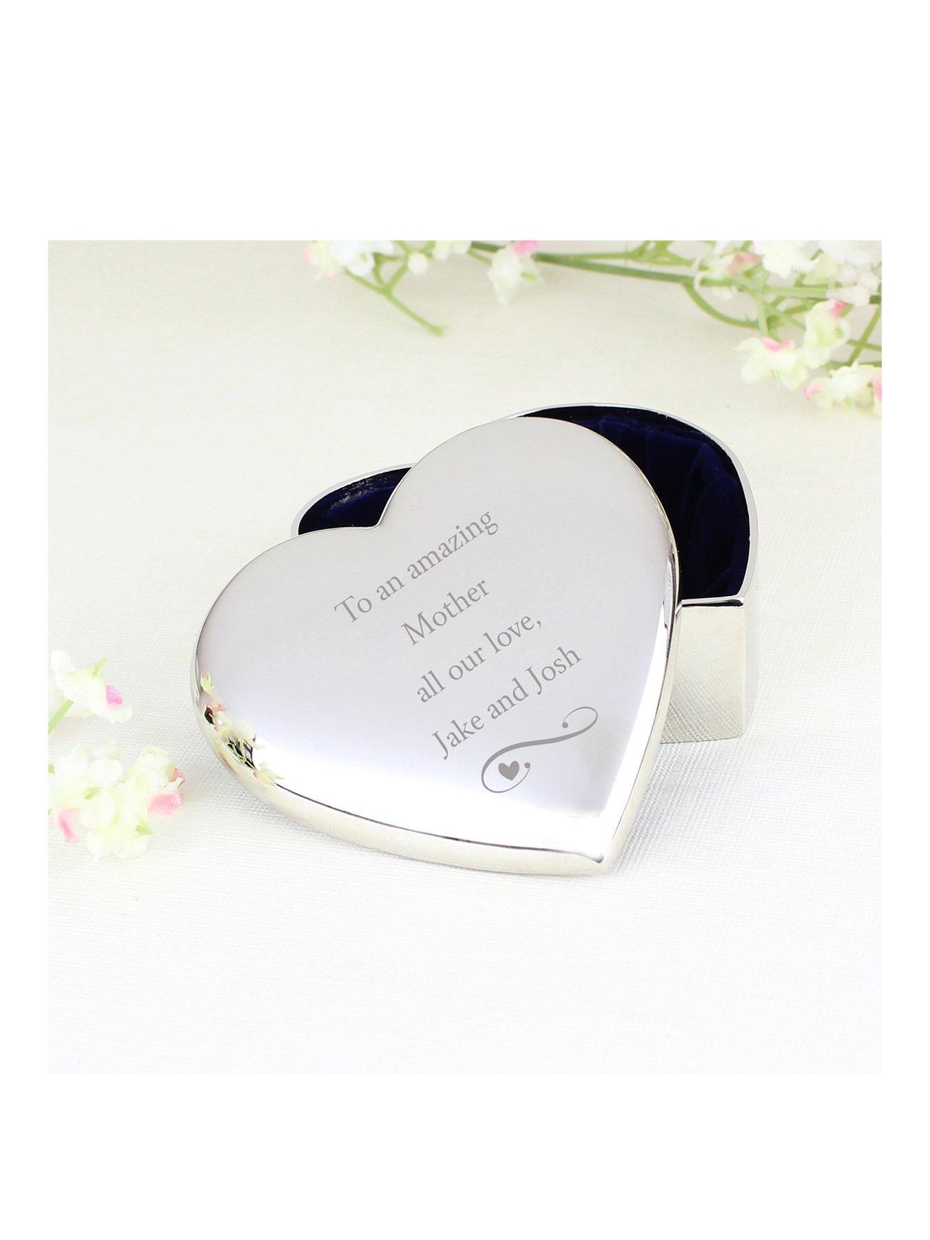 Product photograph of The Personalised Memento Company Personalised Heart Trinket Box from very.co.uk