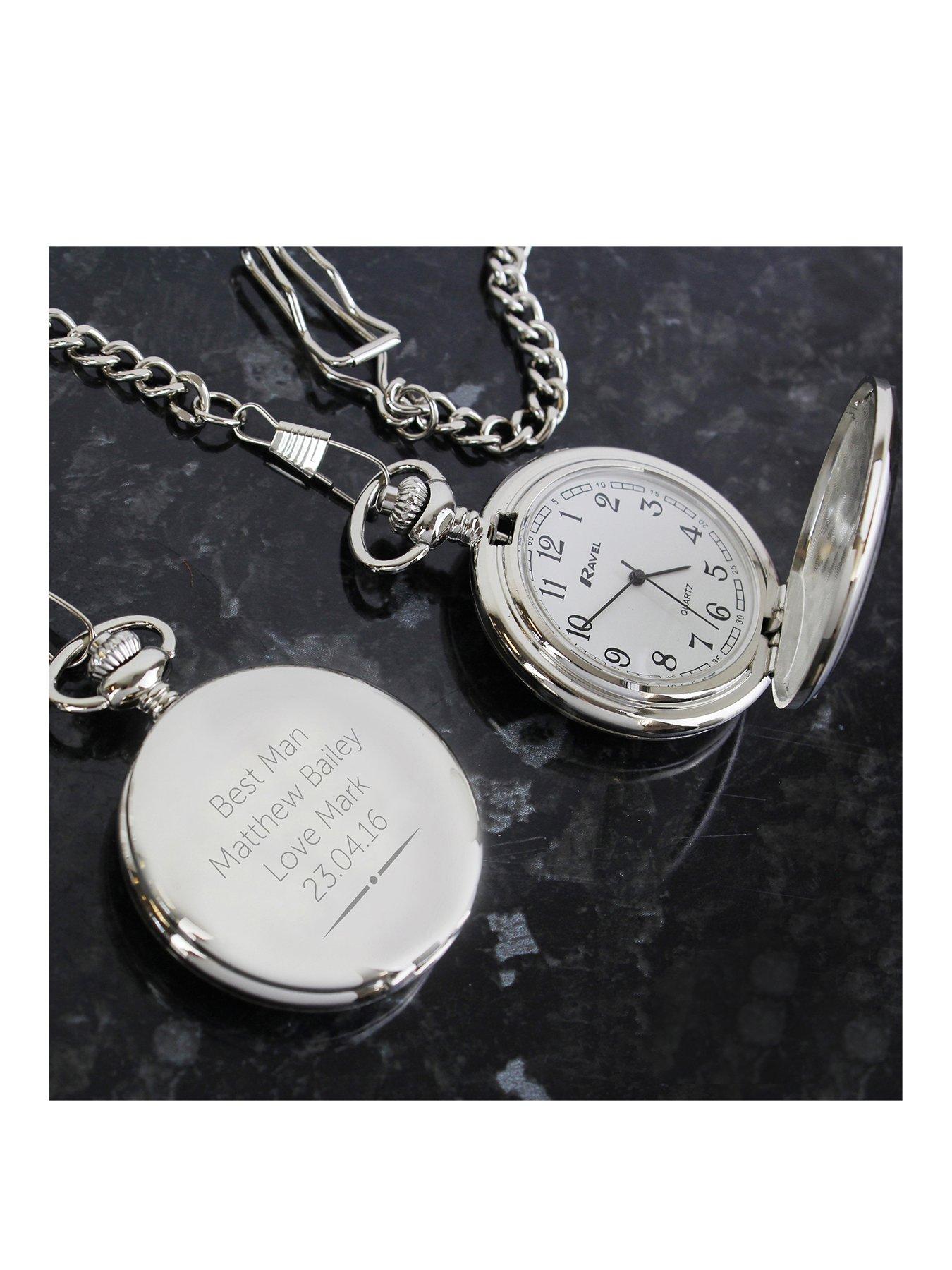 The Personalised Memento Company Personalised Pocket Watch - Comes With A 35 cm Chain