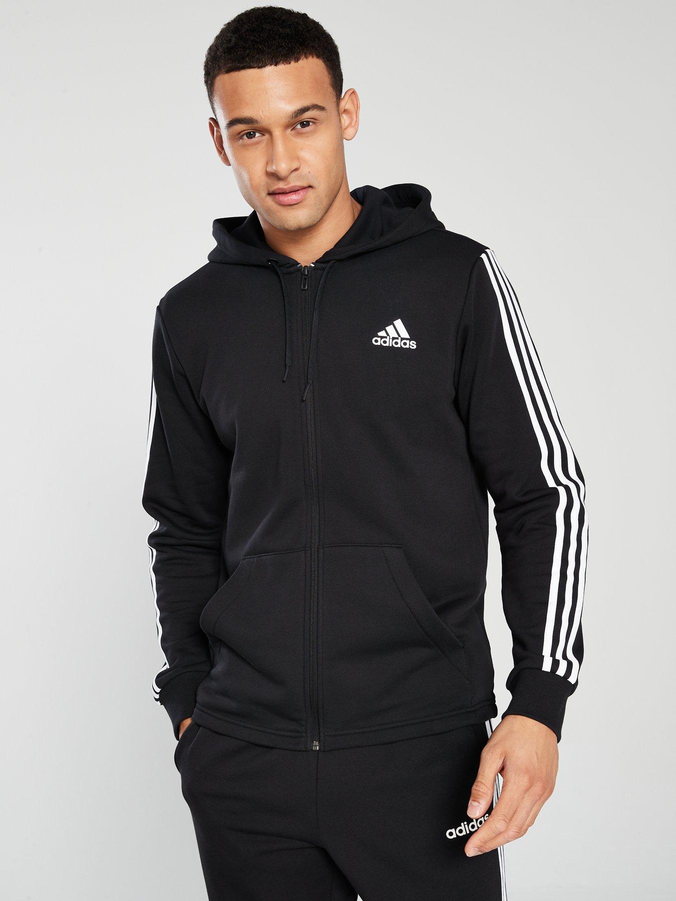 adidas 3S Full Zip Up Hoodie – Black 