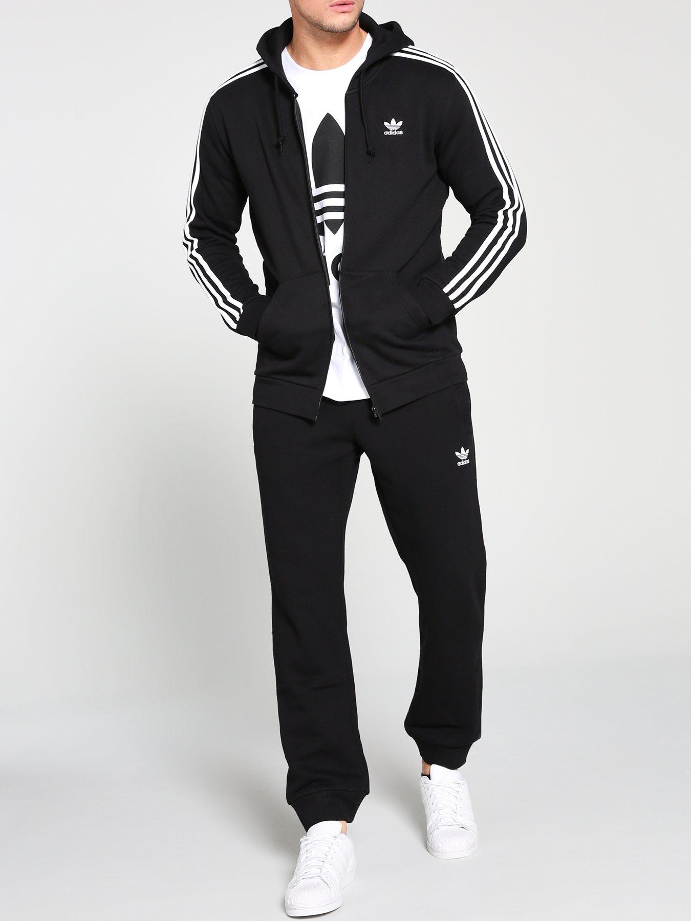 adidas originals 3 stripe full zip hoodie