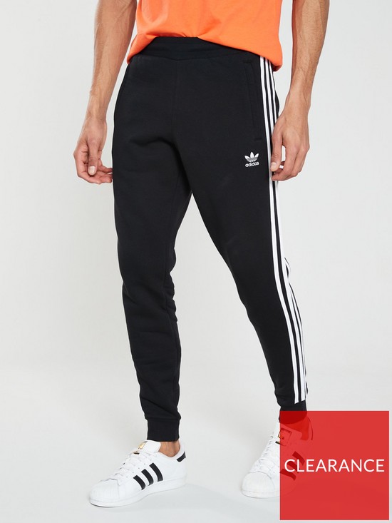 front image of adidas-originals-3-stripes-pants-black