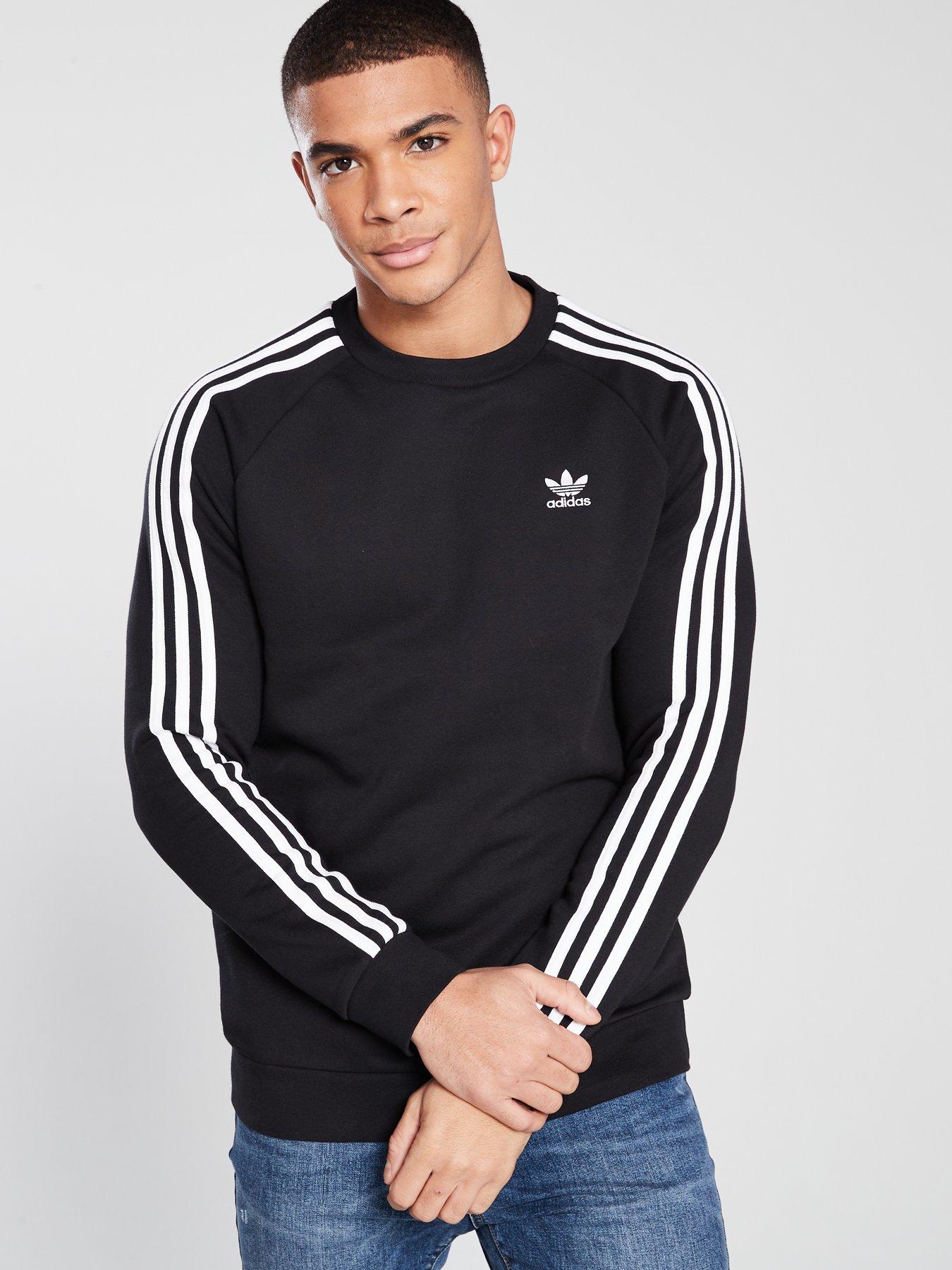 three stripe crew neck sweat by adidas