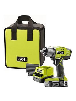 Product photograph of Ryobi R18iw3-120s 18v One Cordless 3 Speed Impact Wrench Starter Kit 1 X 2 0ah from very.co.uk