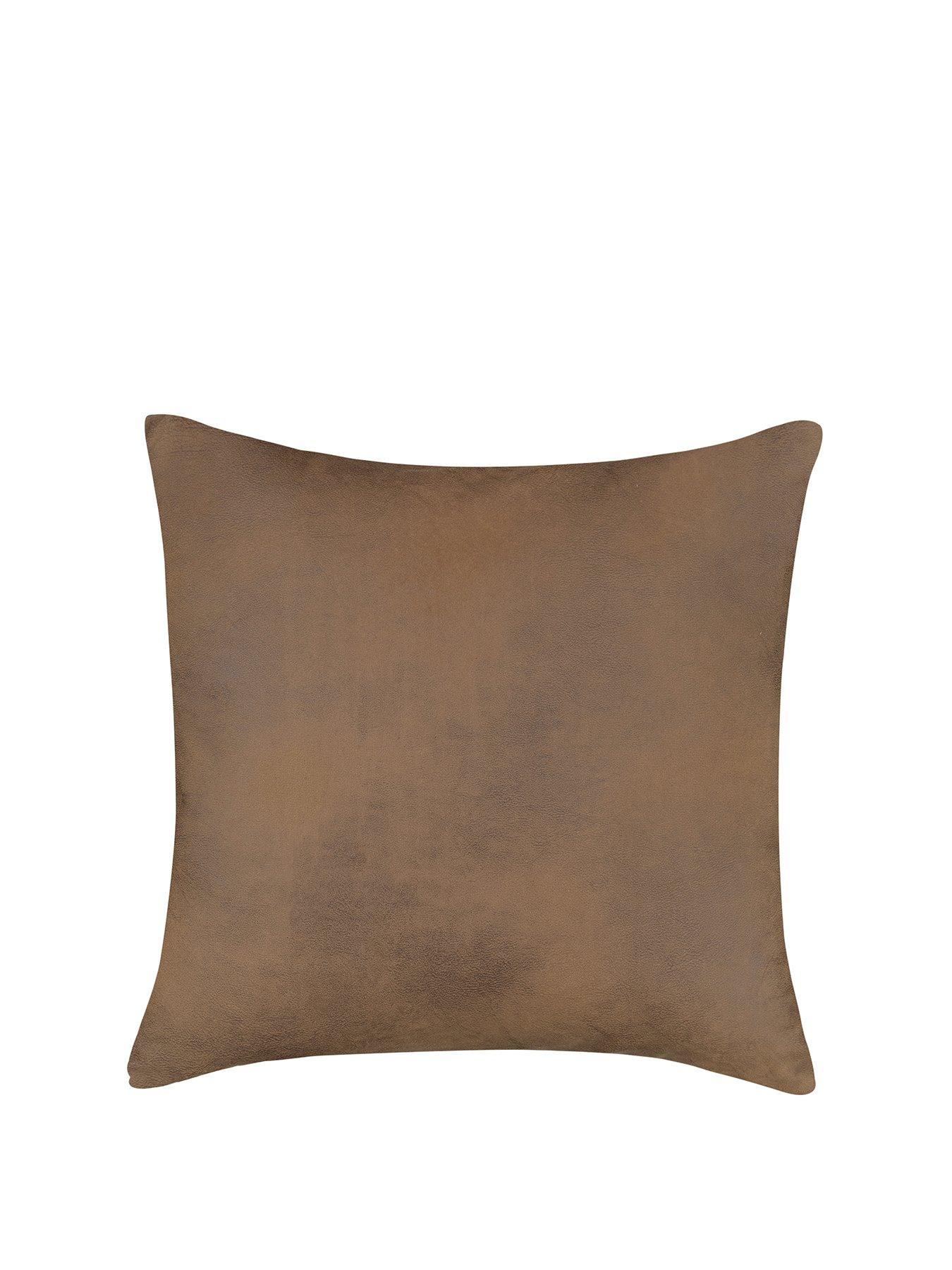 Product photograph of Luxe Collection Rodeo Faux Leather Cushion from very.co.uk