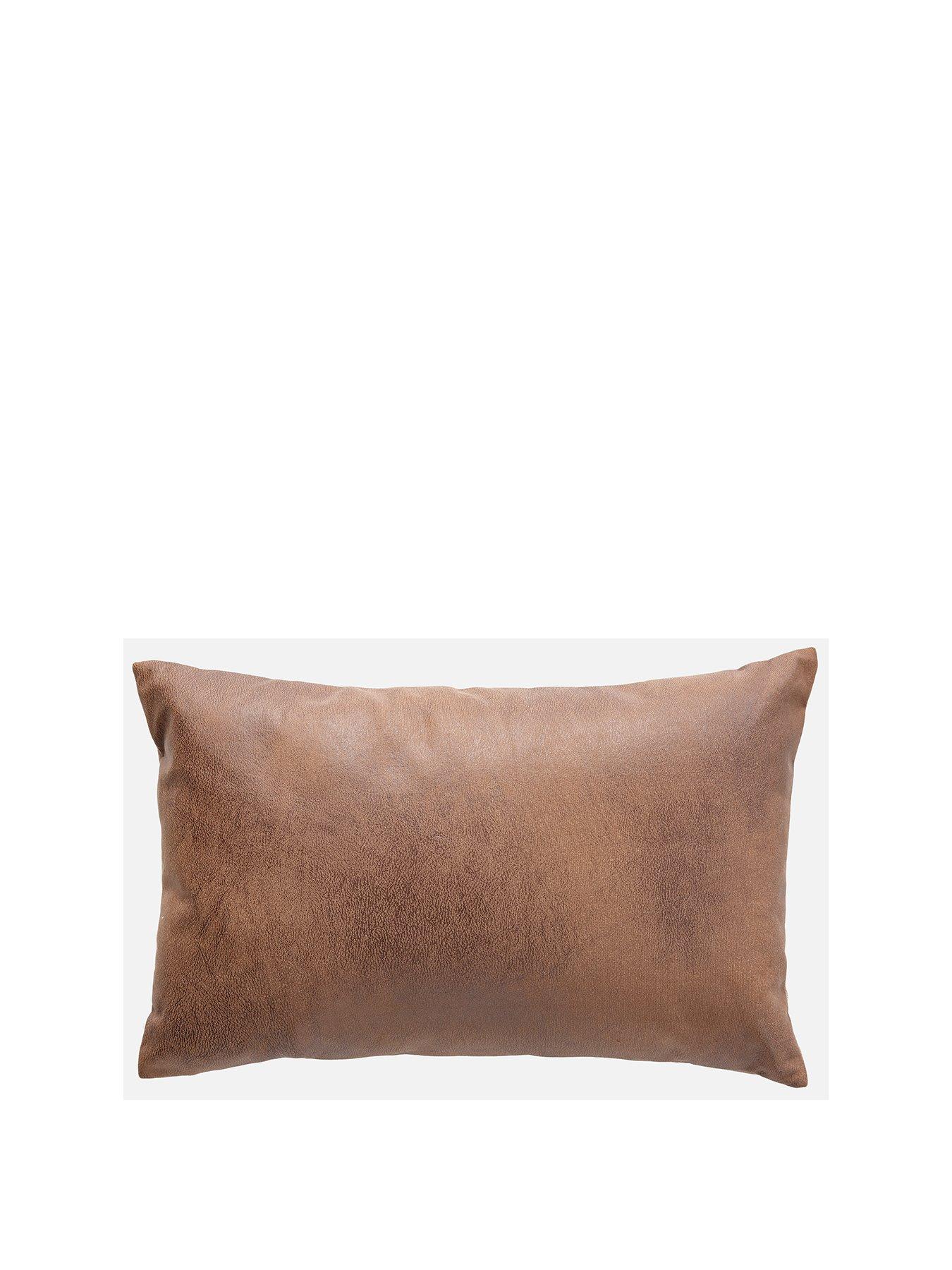 Product photograph of Rodeo Faux Leather Bolster Cushion from very.co.uk