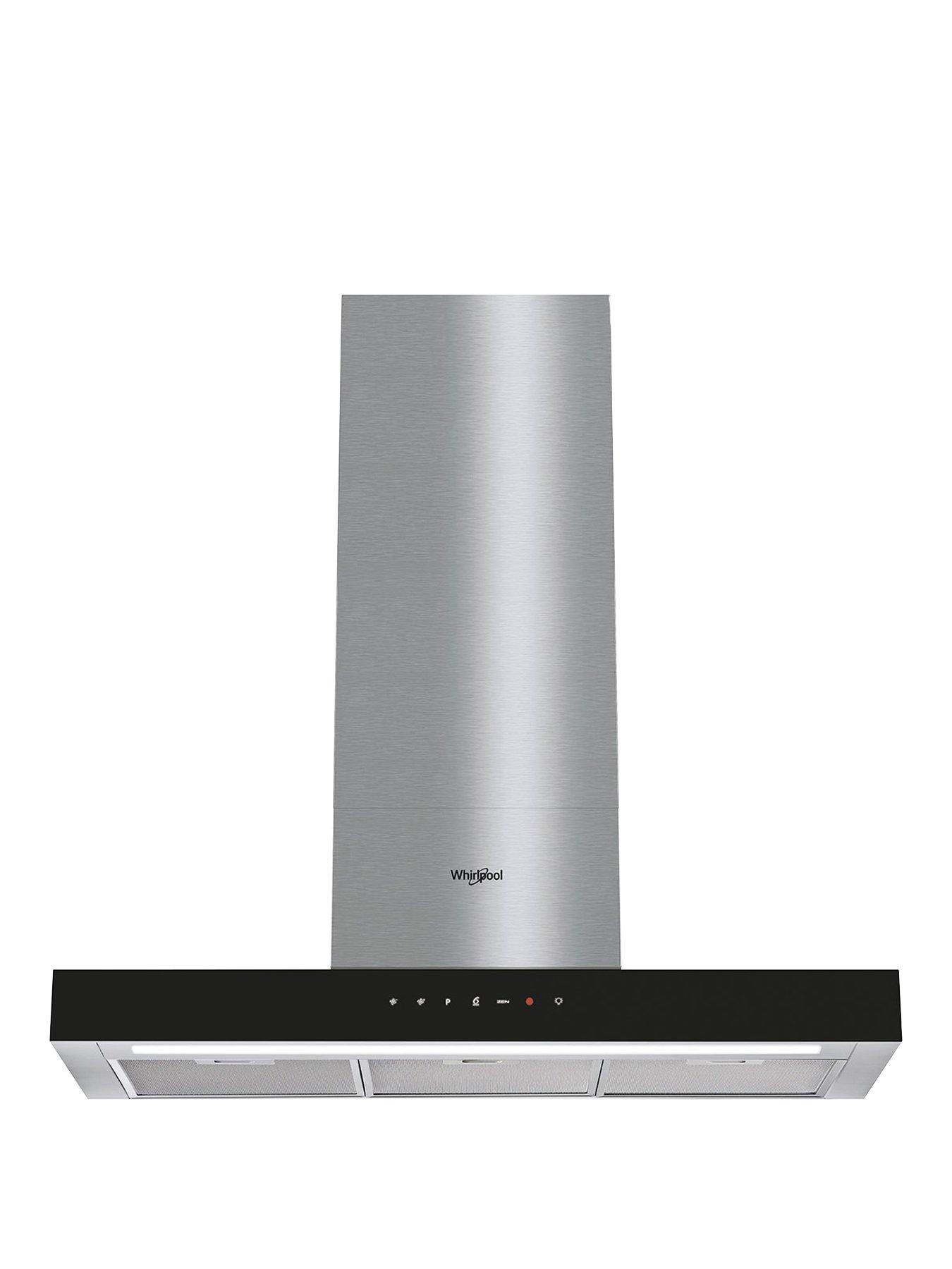 Whirlpool W Collection Whbs92Fltkt 90Cm T-Shape Chimney Cooker Hood – Black/Steel
