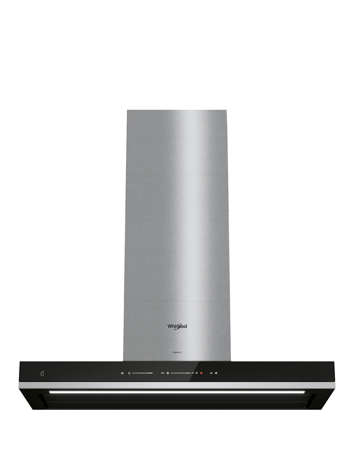 Whirlpool W Collection Whss90Ftsk 90Cm T-Shape Chimney Hood – Black/Steel