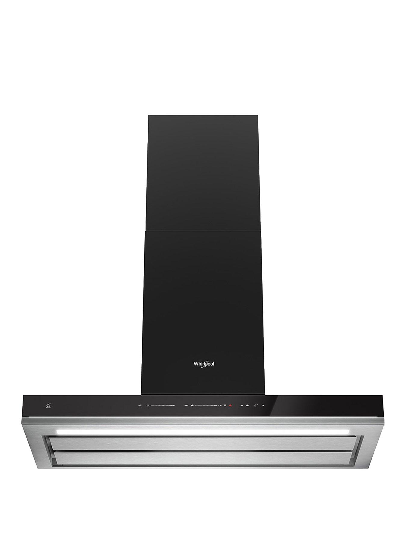 Whirlpool W Collection Whss90Fltck 90Cm T-Shape Chimney Cooker Hood – Black