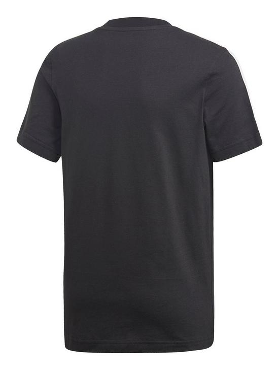 back image of adidas-boys-3-stripe-short-sleeve-t-shirt-black