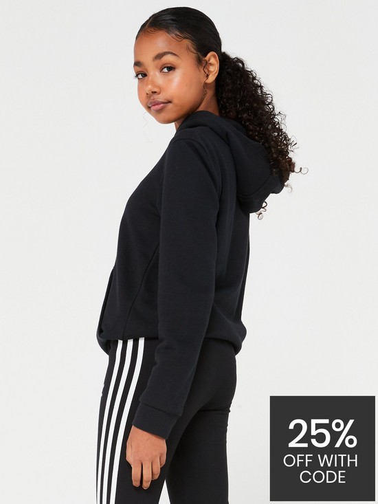 stillFront image of adidas-originals-junior-unisex-trefoil-hoodie-blackwhite