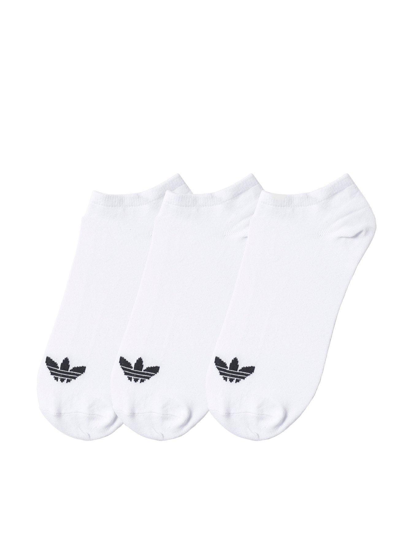 adidas Originals Unisex 3 Pack Trefoil Liner Socks - White | very.co.uk