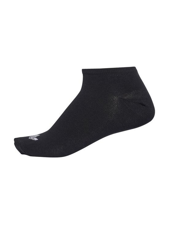stillFront image of adidas-originals-unisex-3-pack-trefoil-liner-socks-black