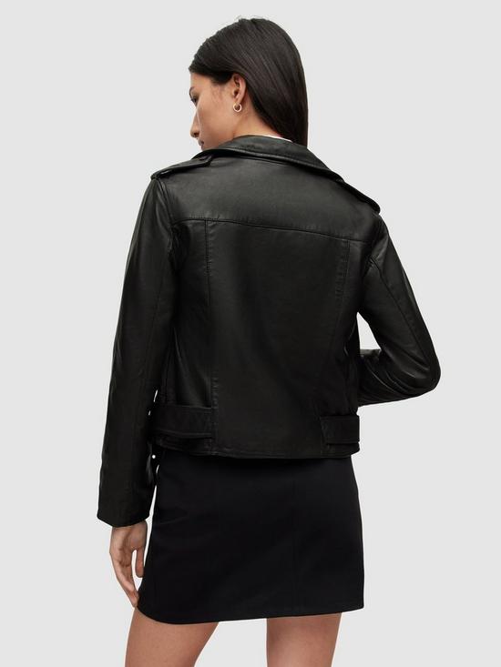 AllSaints Balfern Leather Biker Jacket - Black | very.co.uk