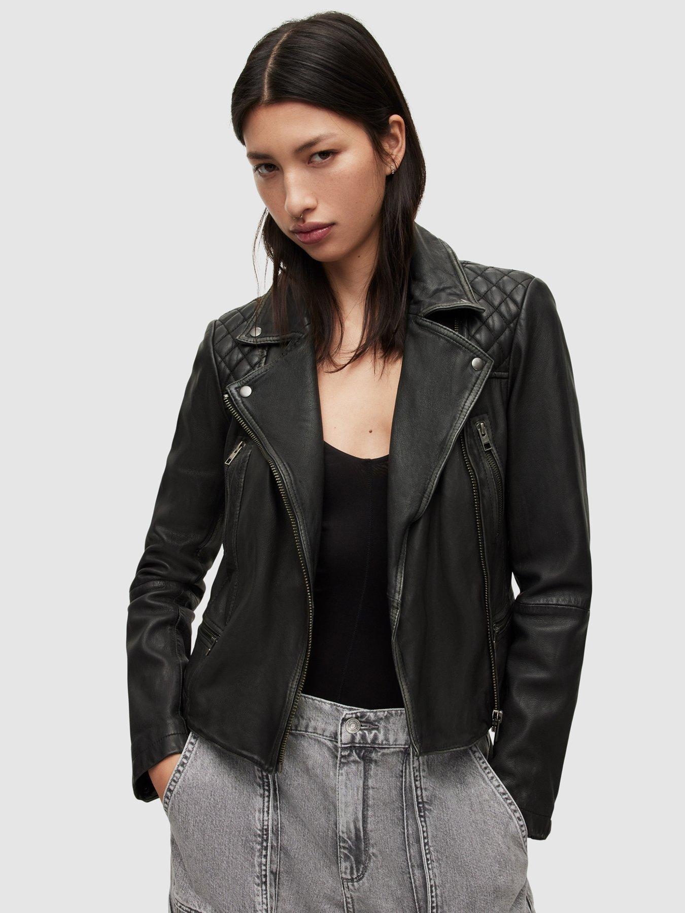 All saints shop womens leather jacket