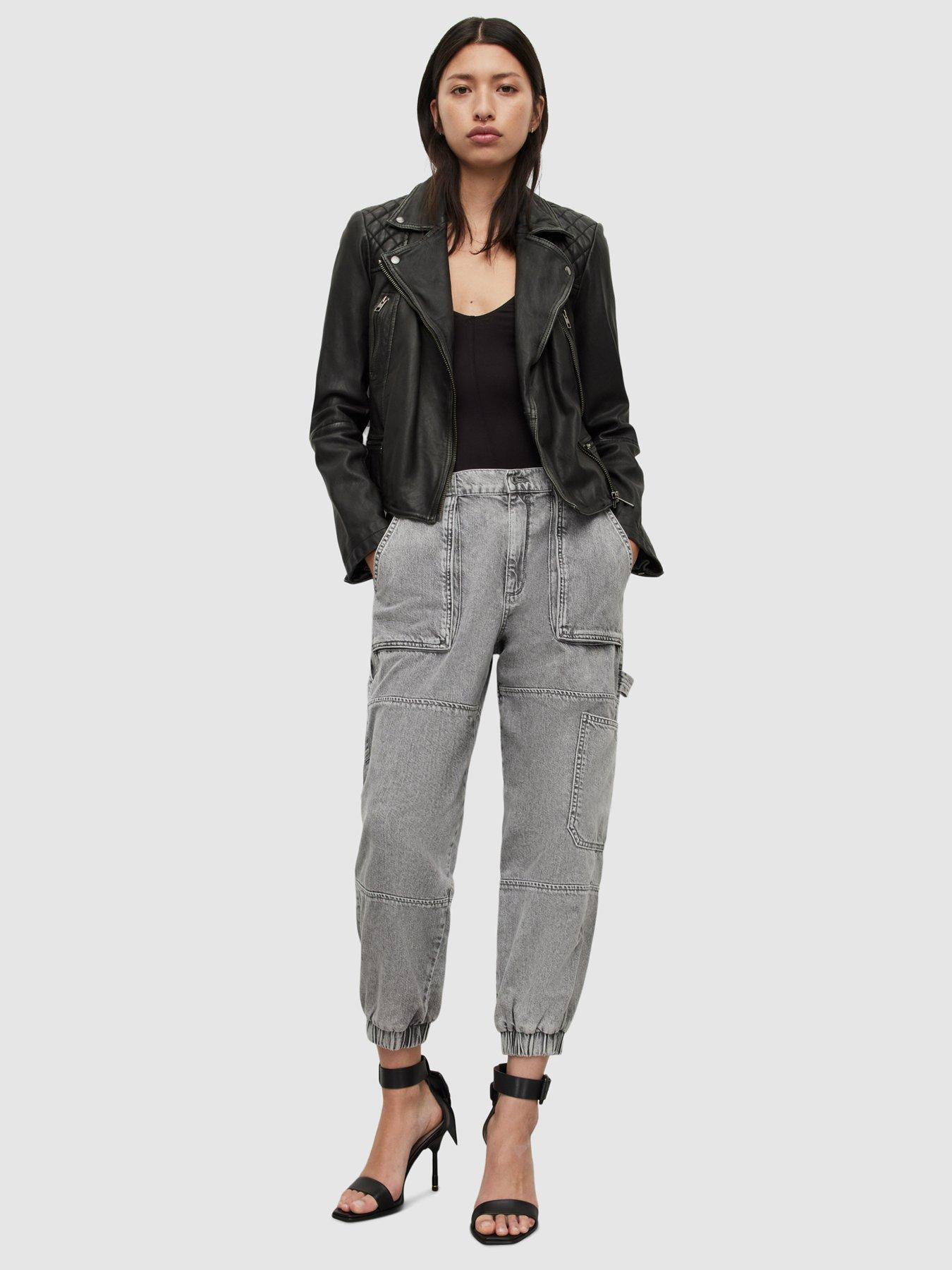 Allsaints cargo leather hot sale biker jacket