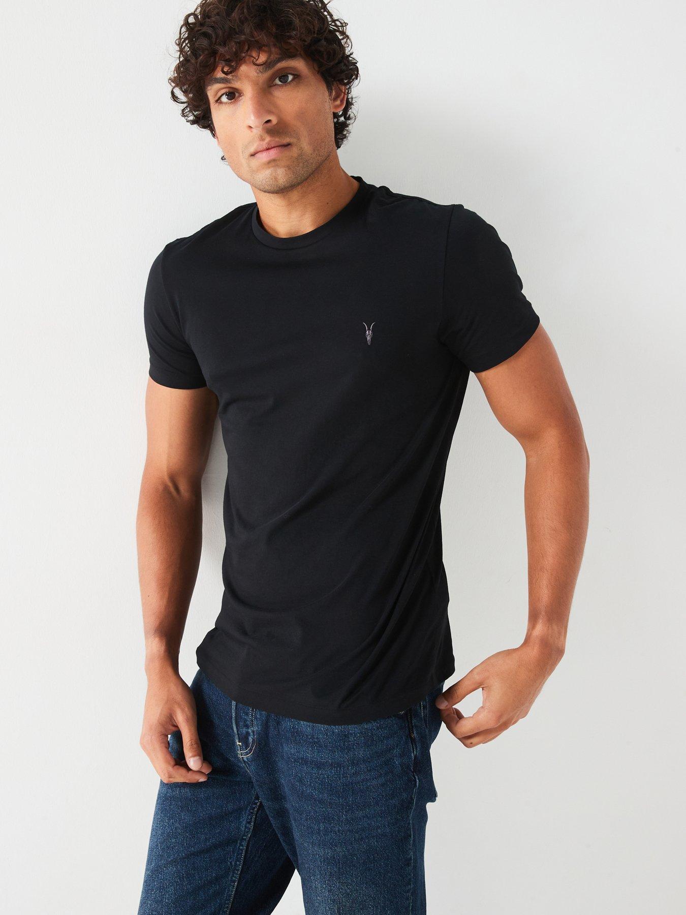 Men's black hotsell crew neck shirt