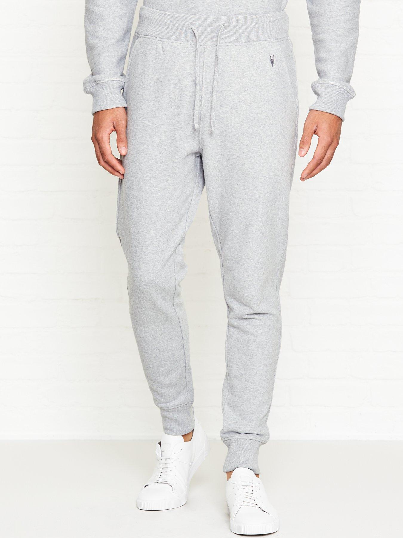 Raven Slim Fit Cuffed Ramskull Sweatpants Ash Grey