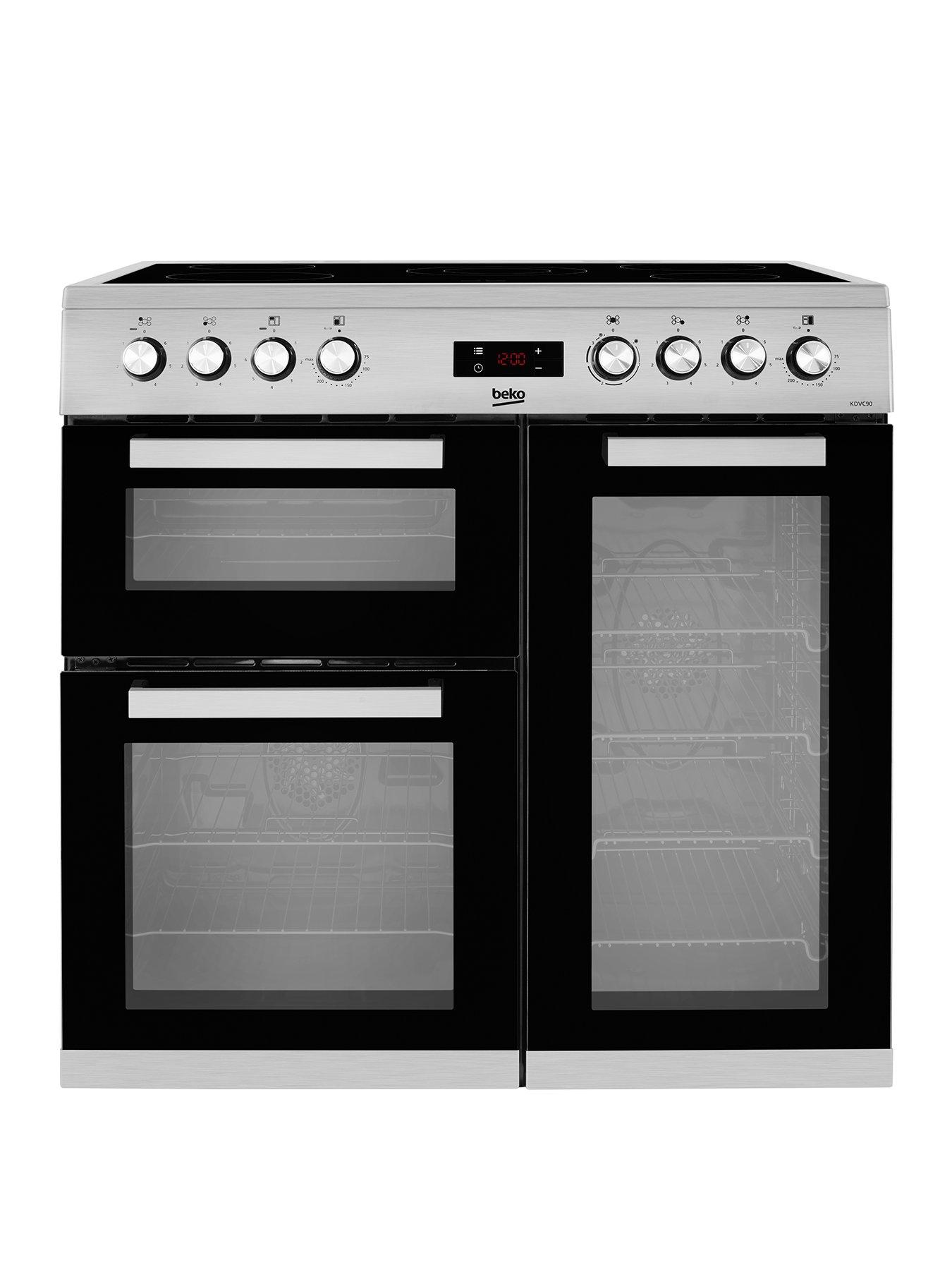 Beko Kdvc90X 90Cm Wide Electric Range Cooker – Stainless Steel – Rangecooker With Connection