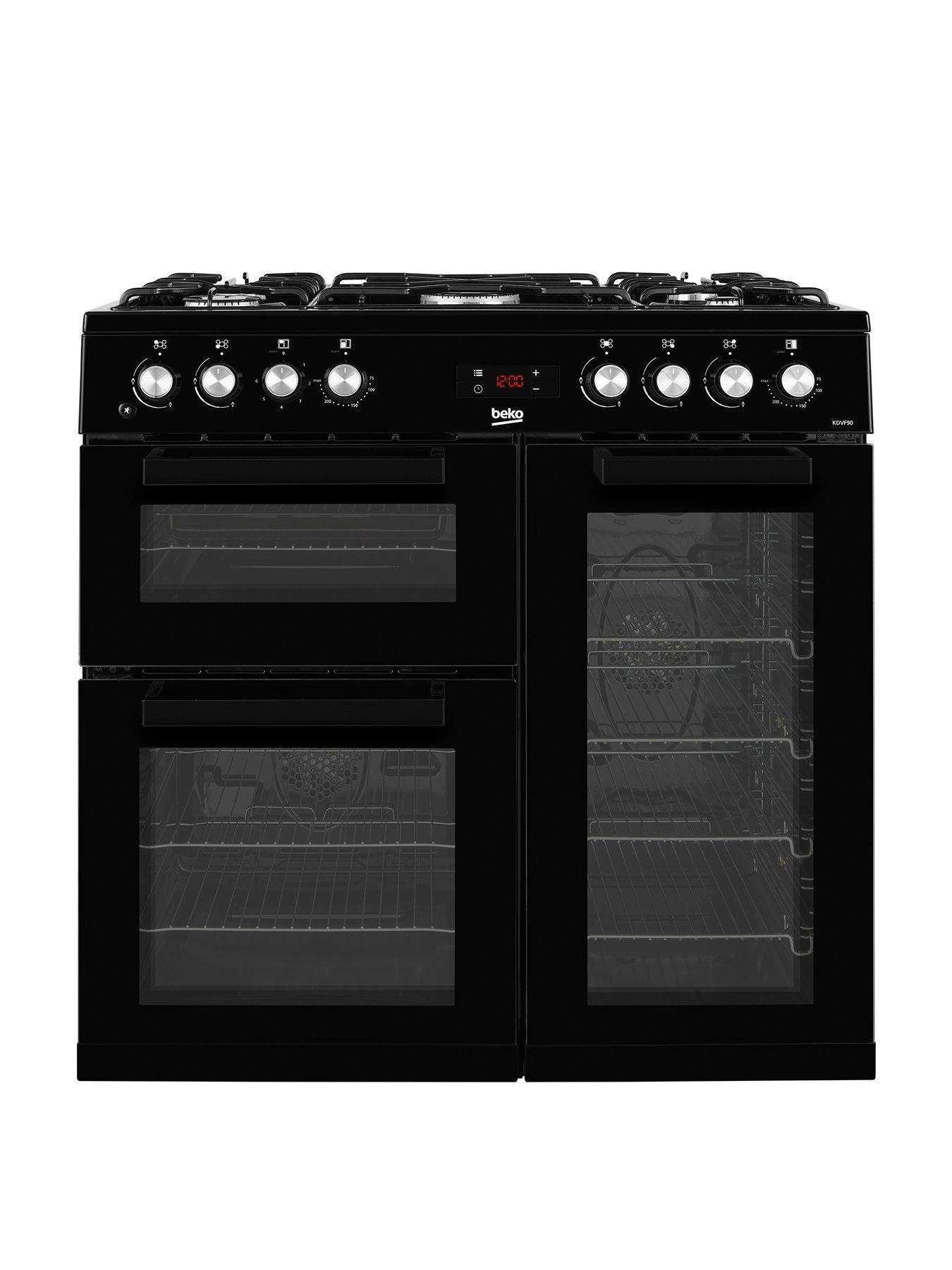 Beko Kdvf90K 90Cm Wide Dual Fuel Range Cooker (Black) – With Optional Connection – Rangecooker Only