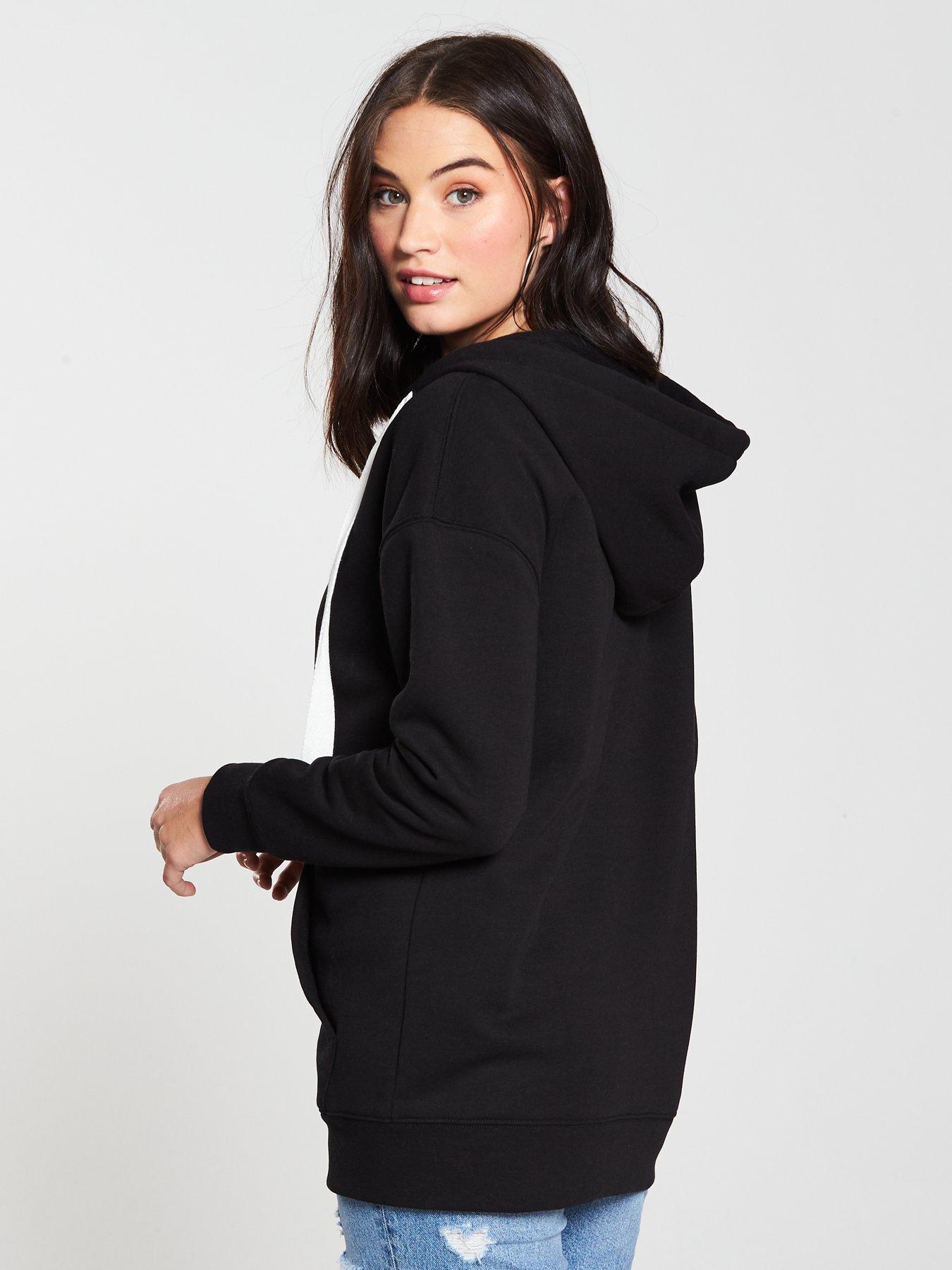 longline zip through hoodie