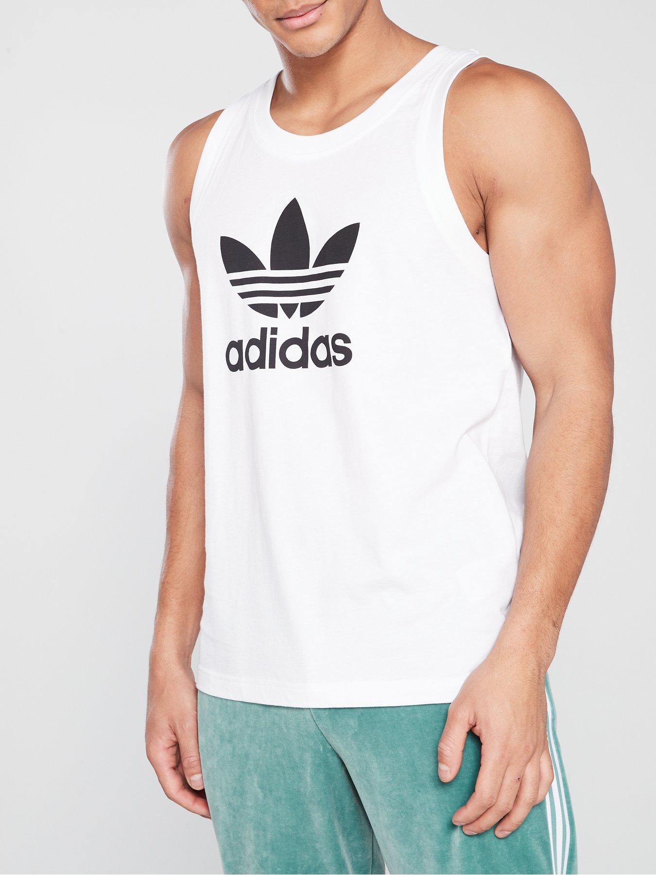 white adidas tank top