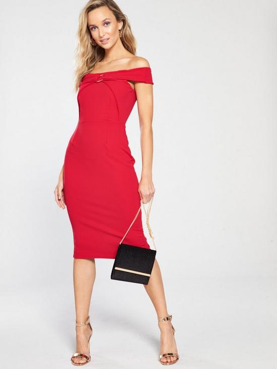 Red Bodycon Midi Dress