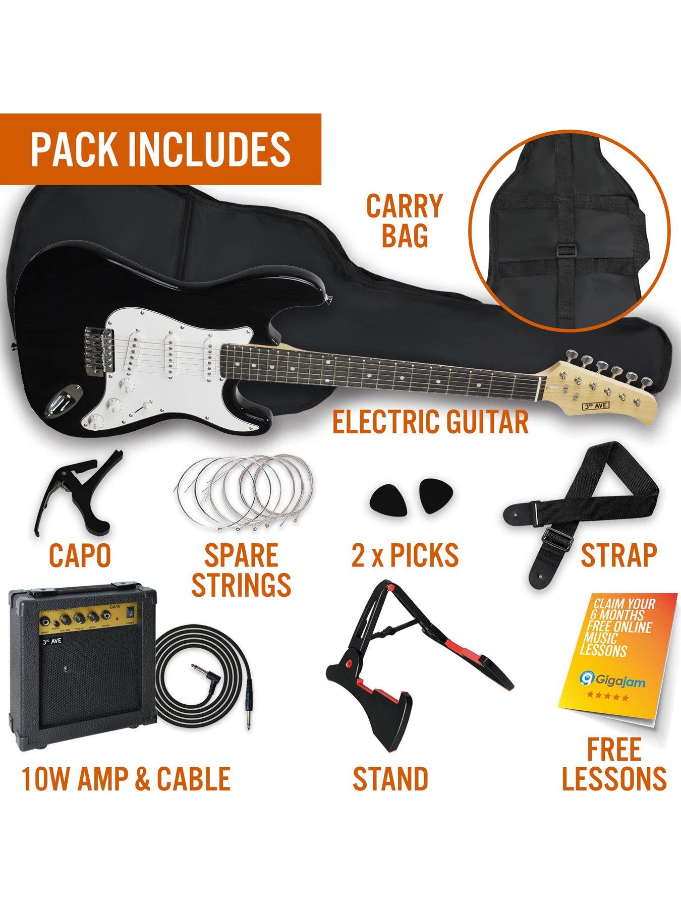 Image 3 of 7 of Rocket Full Size 4/4 Electric Guitar Ultimate Kit with 10W Amp - 6 Months FREE Lessons - Black