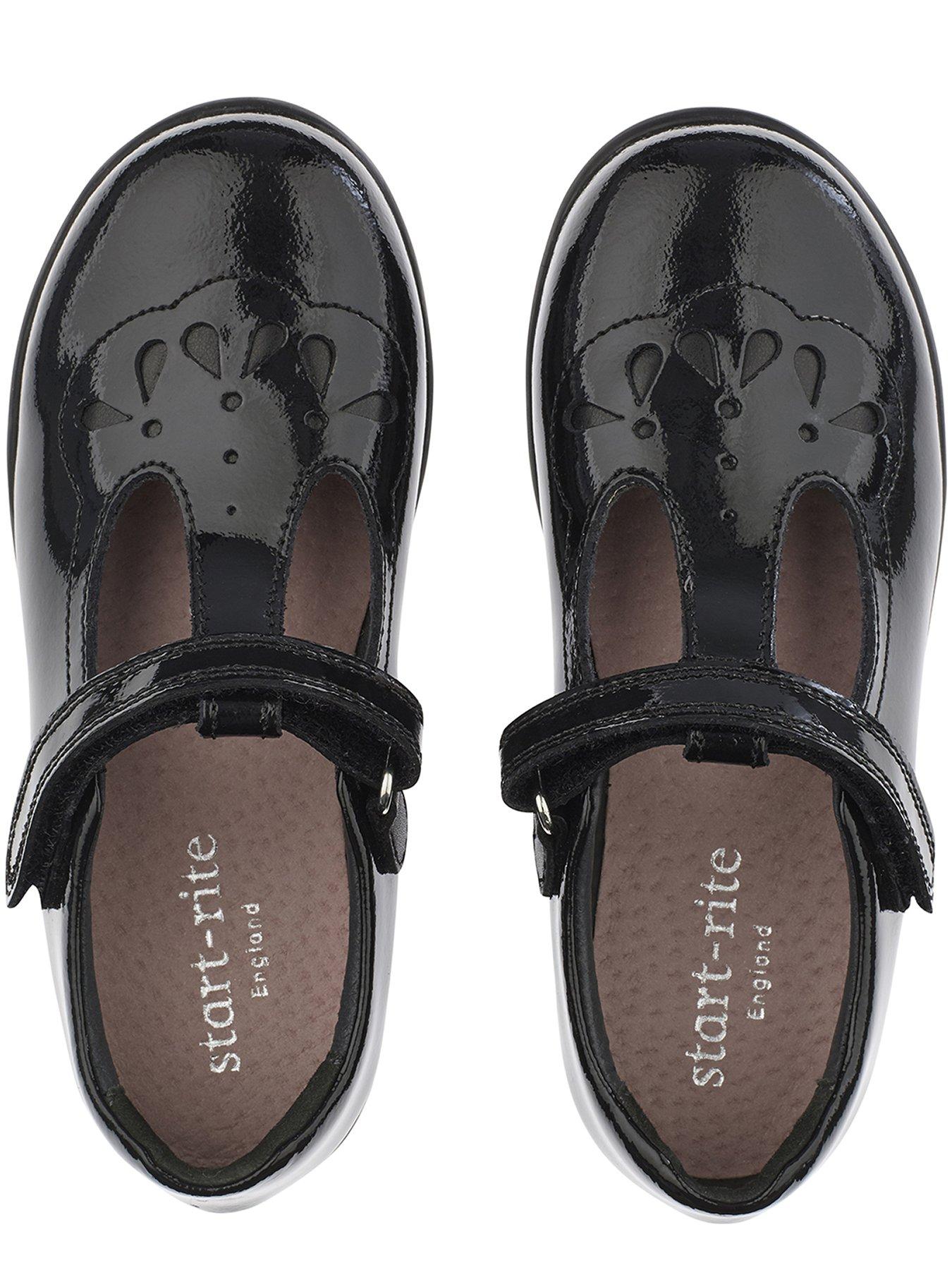 Start-rite Poppy Younger Patent Strap School Shoes Black Very