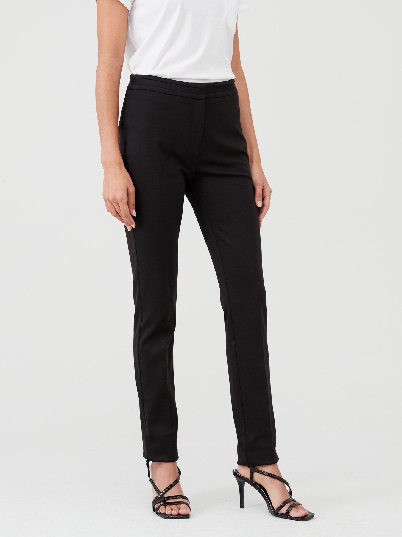 black slim leg trousers