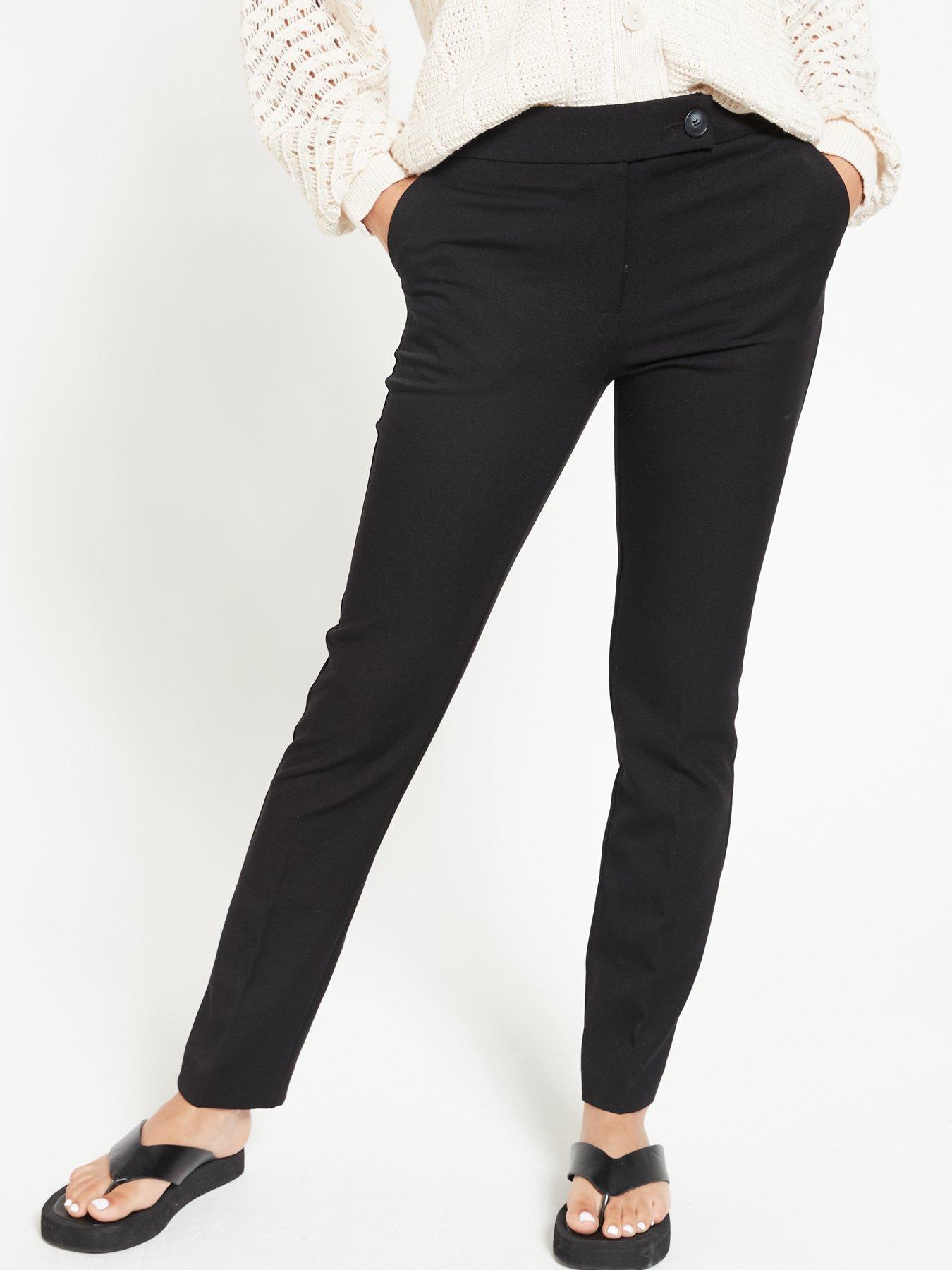 black slim leg trousers