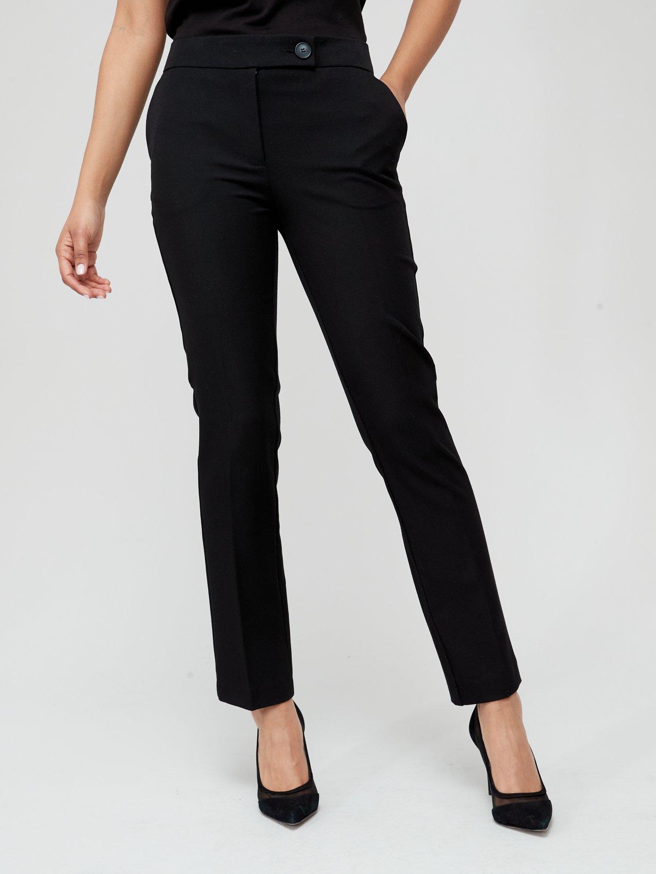 Black Ruched V Back Skinny Pants