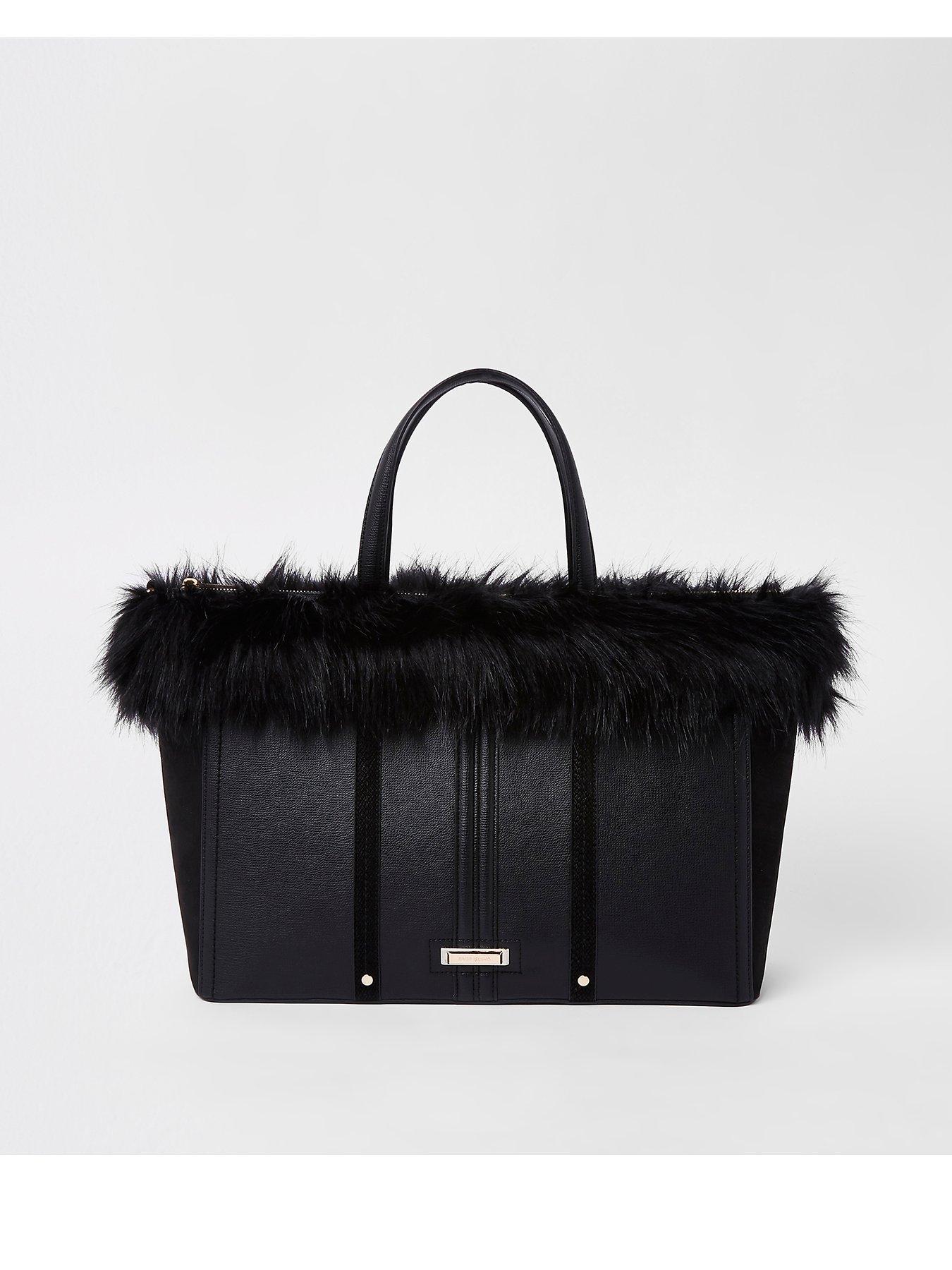 river island fur bag