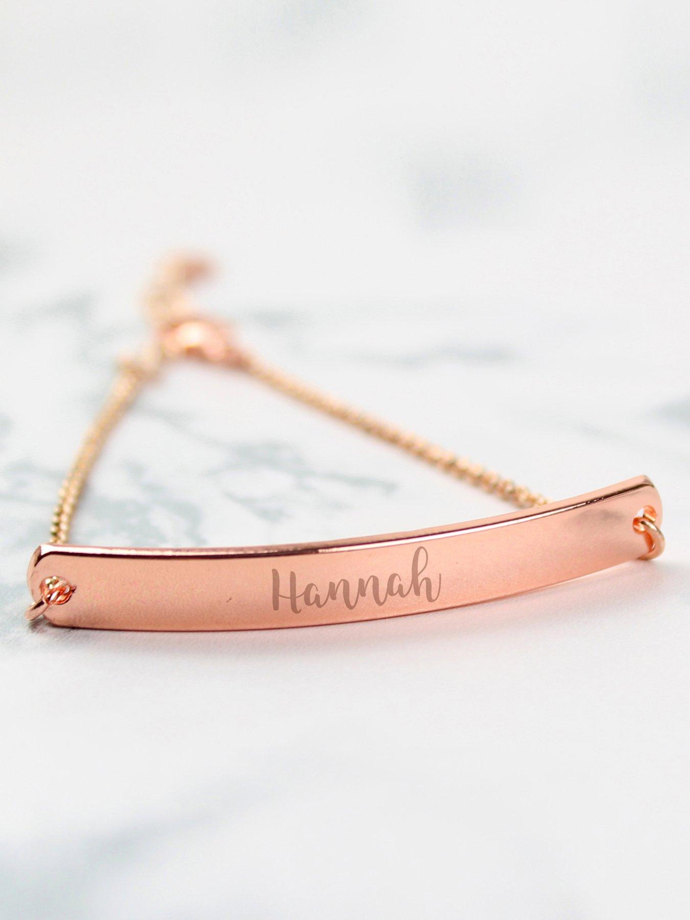 The Personalised Memento Company Personalised Rose Gold Silver Tone ID Bracelet Very
