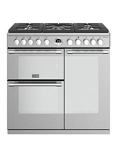 Stoves Sterling S900DF 90cm Wide Dual Fuel Range Cooker with Optional Connection - Stainless Steel