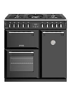 Stoves Richmond S900DF 90cm Wide Dual Fuel Range Cooker with Optional Connection - Black