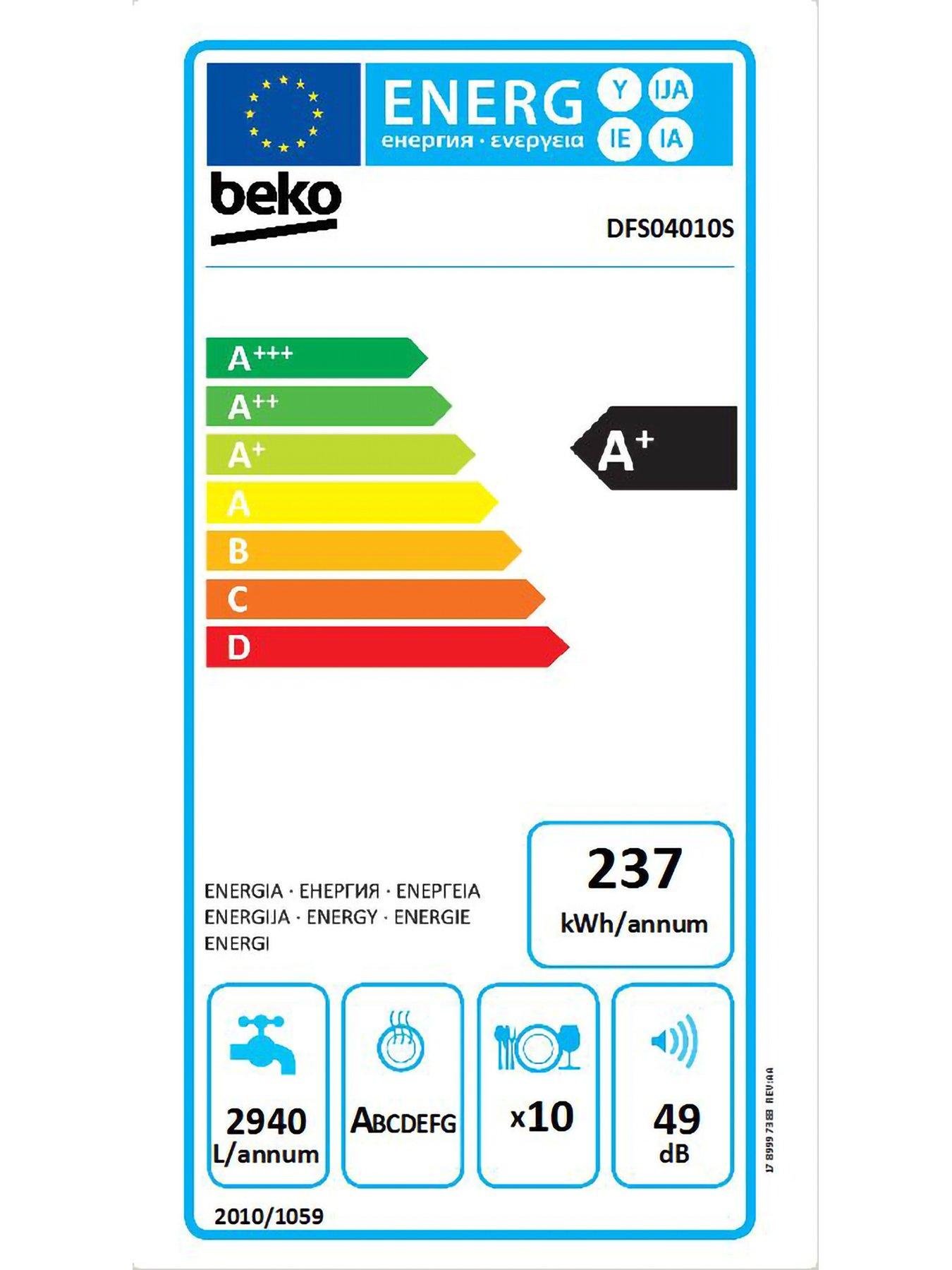 beko dfs04010s slimline dishwasher