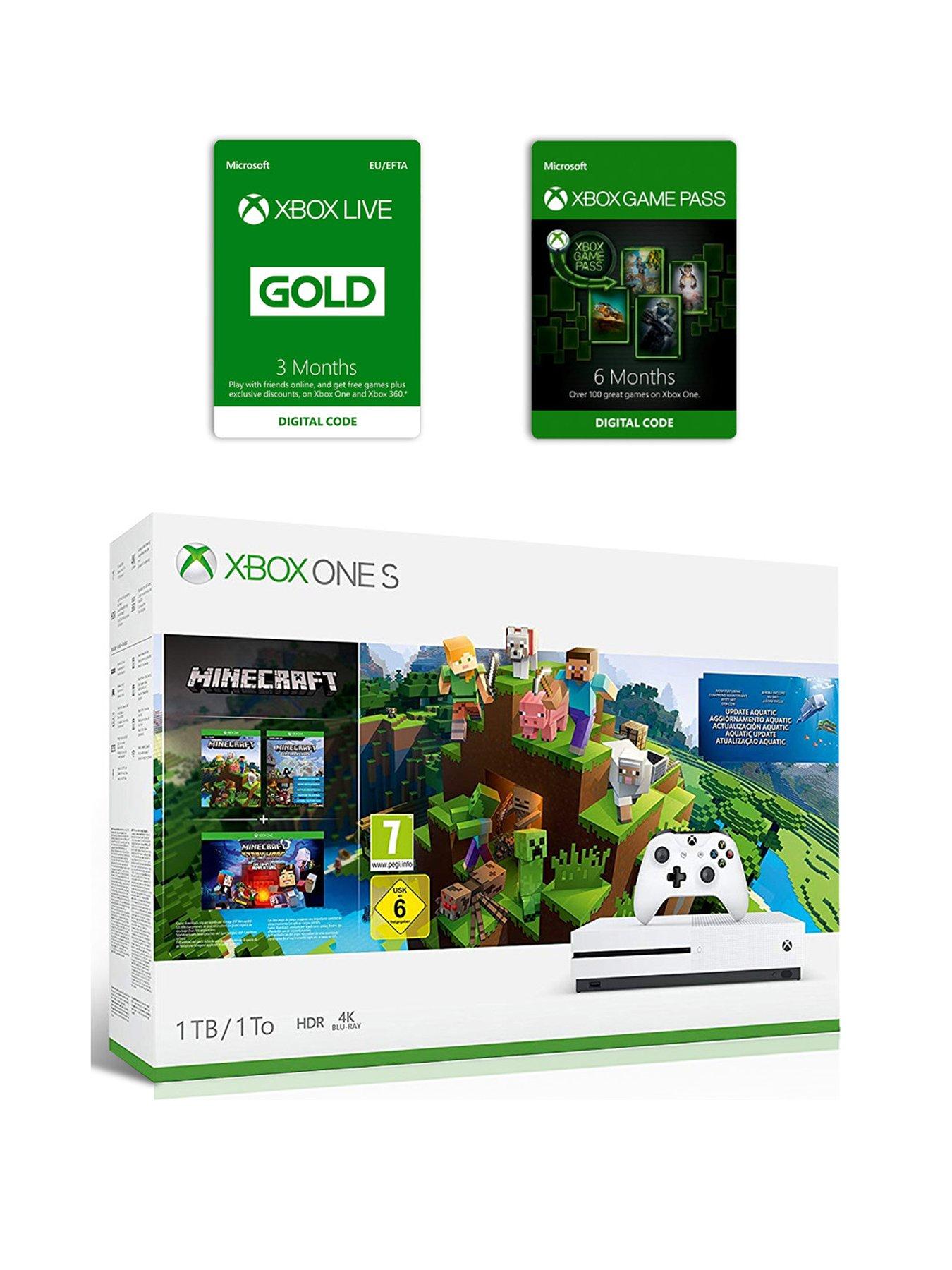 xbox one s 1tb bundle, 3 games, 3 months xbox live and 3 months game pass