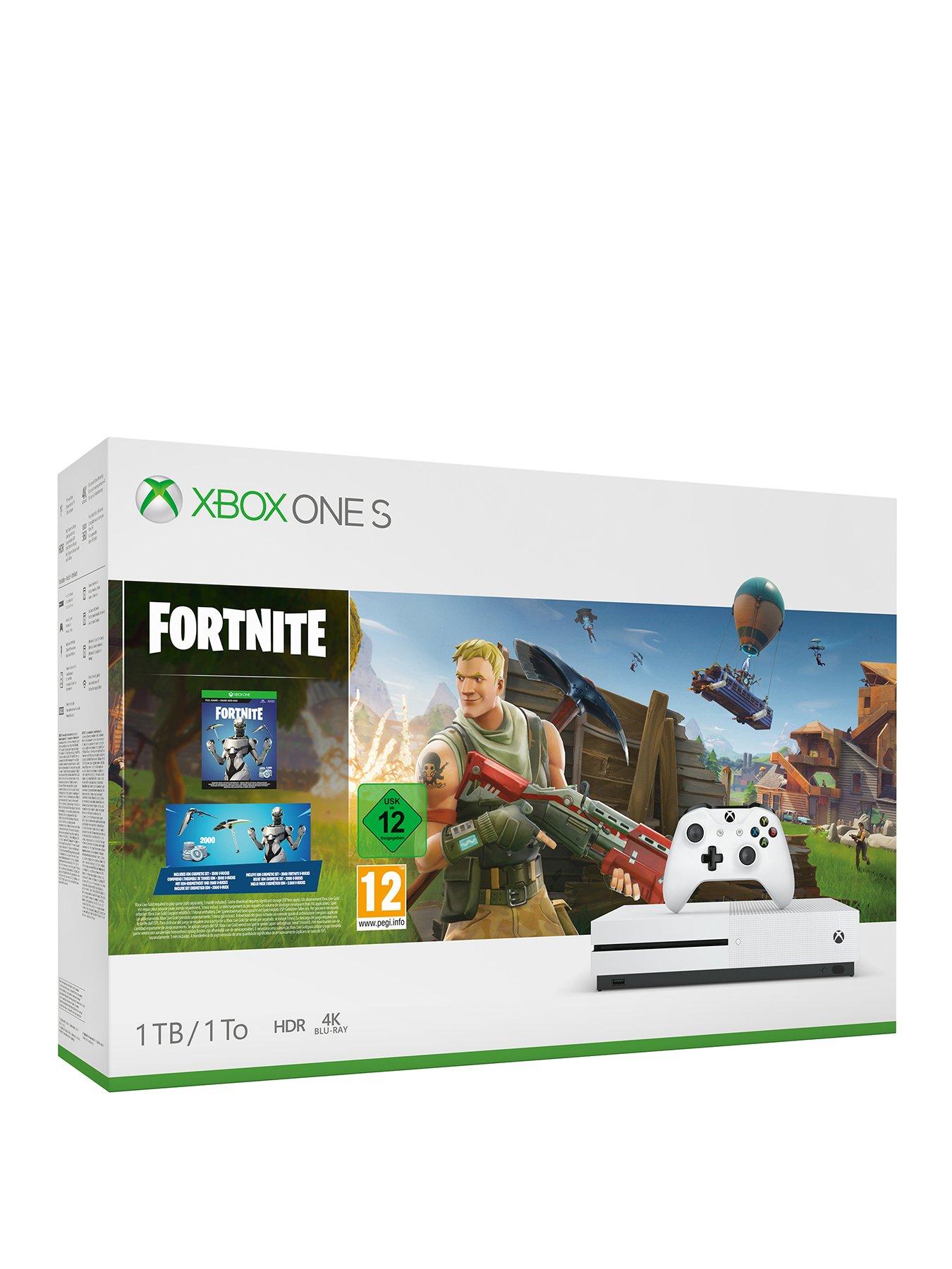 xbox one s fornite 1tb console bundle plus optional extras - fortnite xbox one price uk