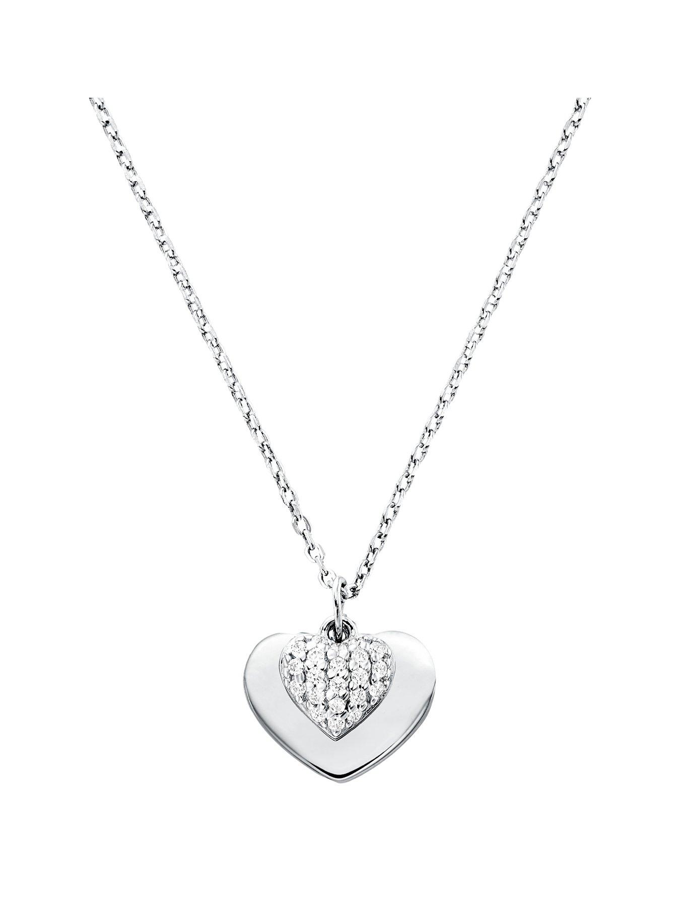 michael kors pave heart necklace