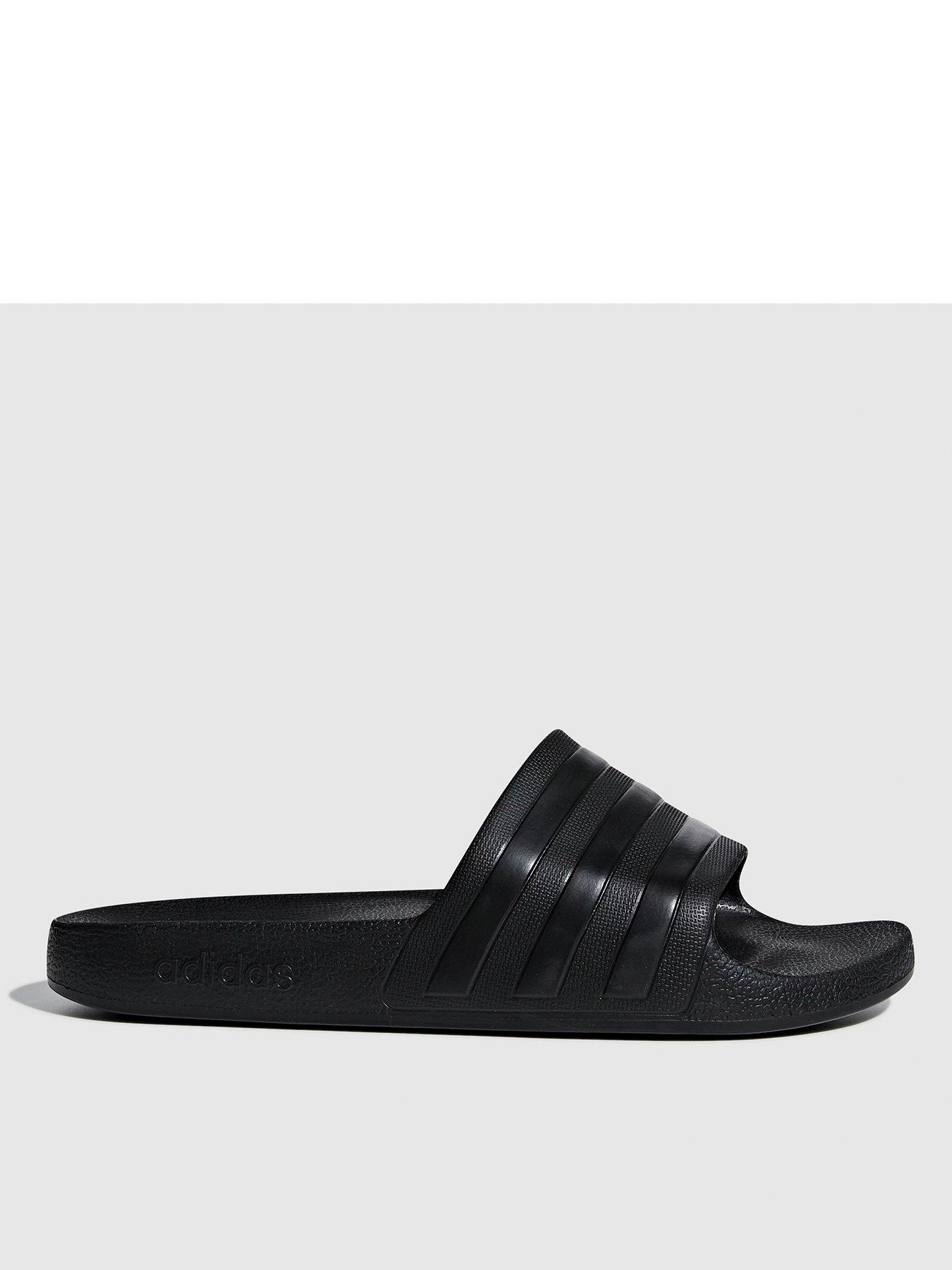 adidas Sportswear Mens Adilette Aqua Sliders Black Very