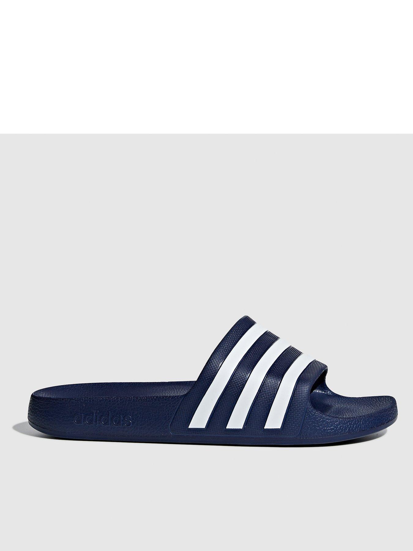 adidas Sportswear Mens Adilette Aqua Sliders Blue White very