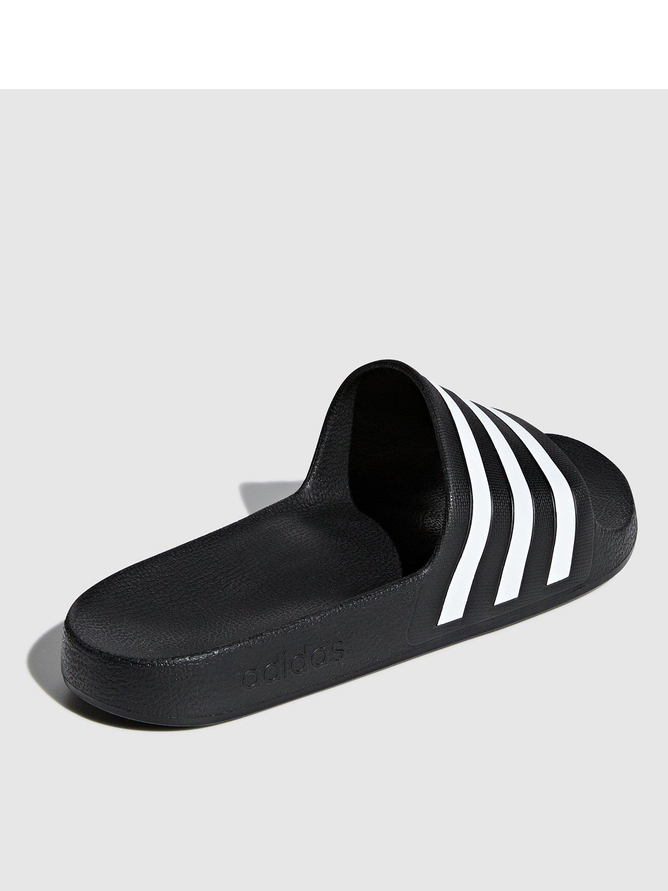 Adidas adilette slides black and white online