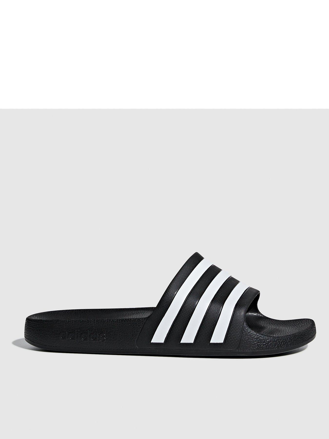 Image 3 of 6 of adidas Sportswear Mens Adilette Aqua Sliders - Black/White
