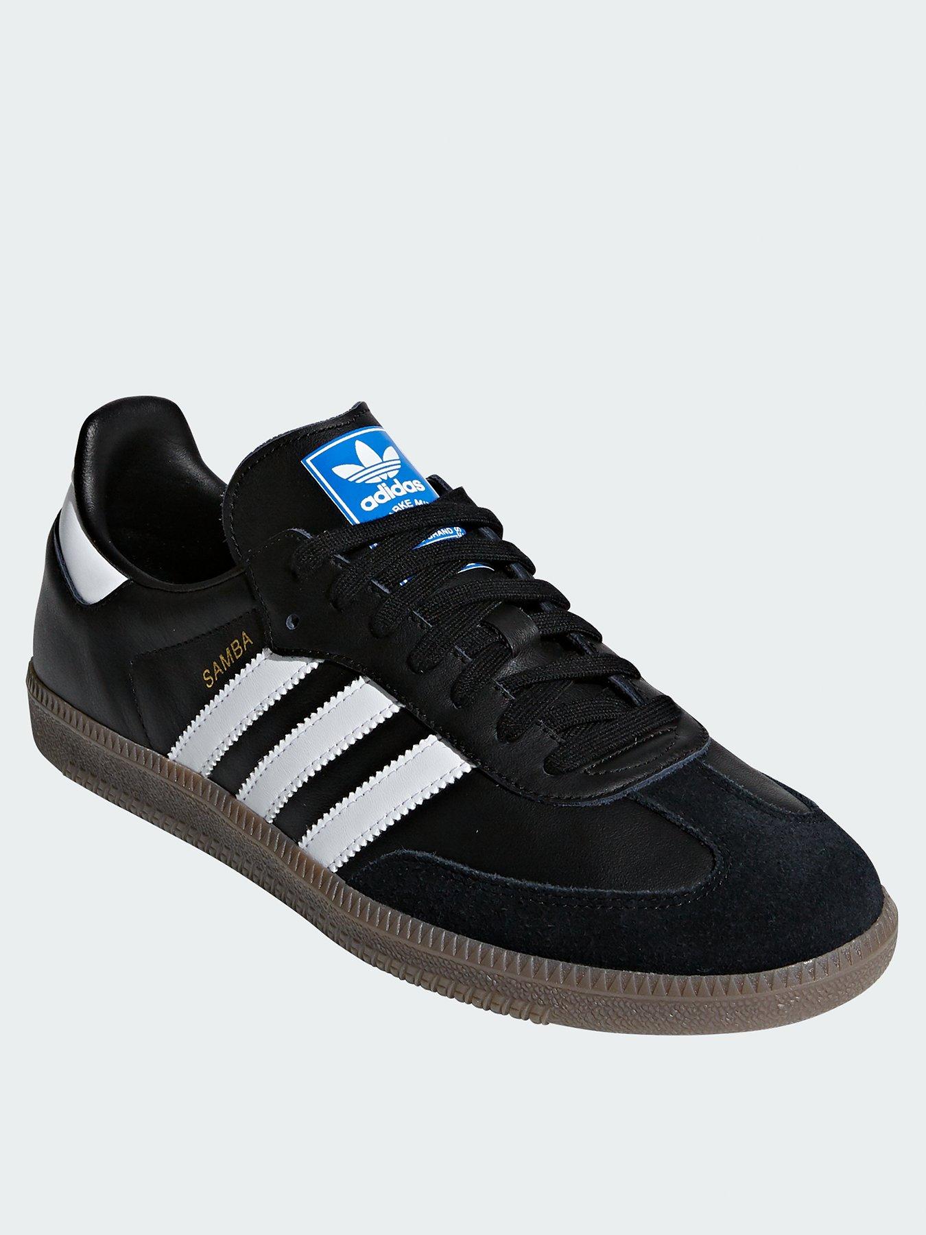 black and white adidas samba