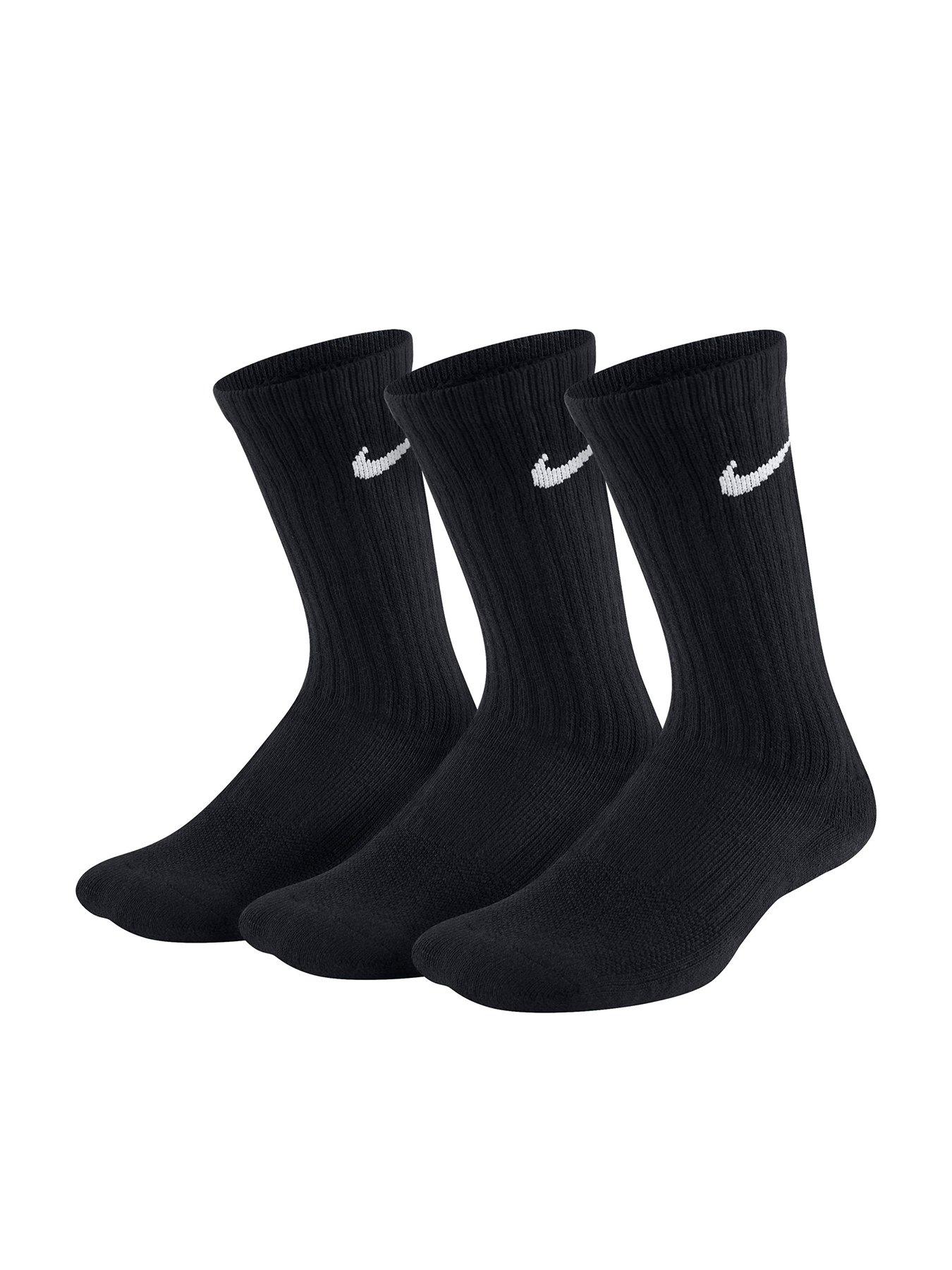 Nike Childrens 3 Pack Performance Socks - Black | very.co.uk
