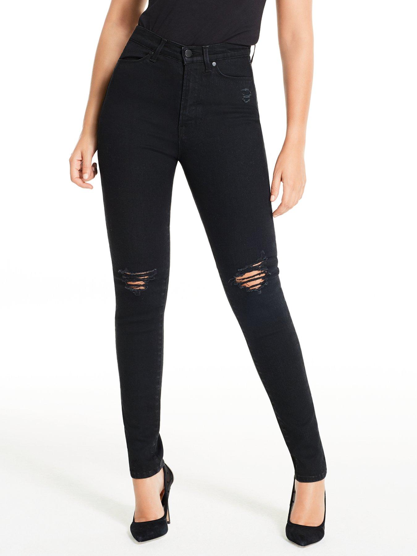 Jeans Premium Skinny Distressed Jeans - Black
