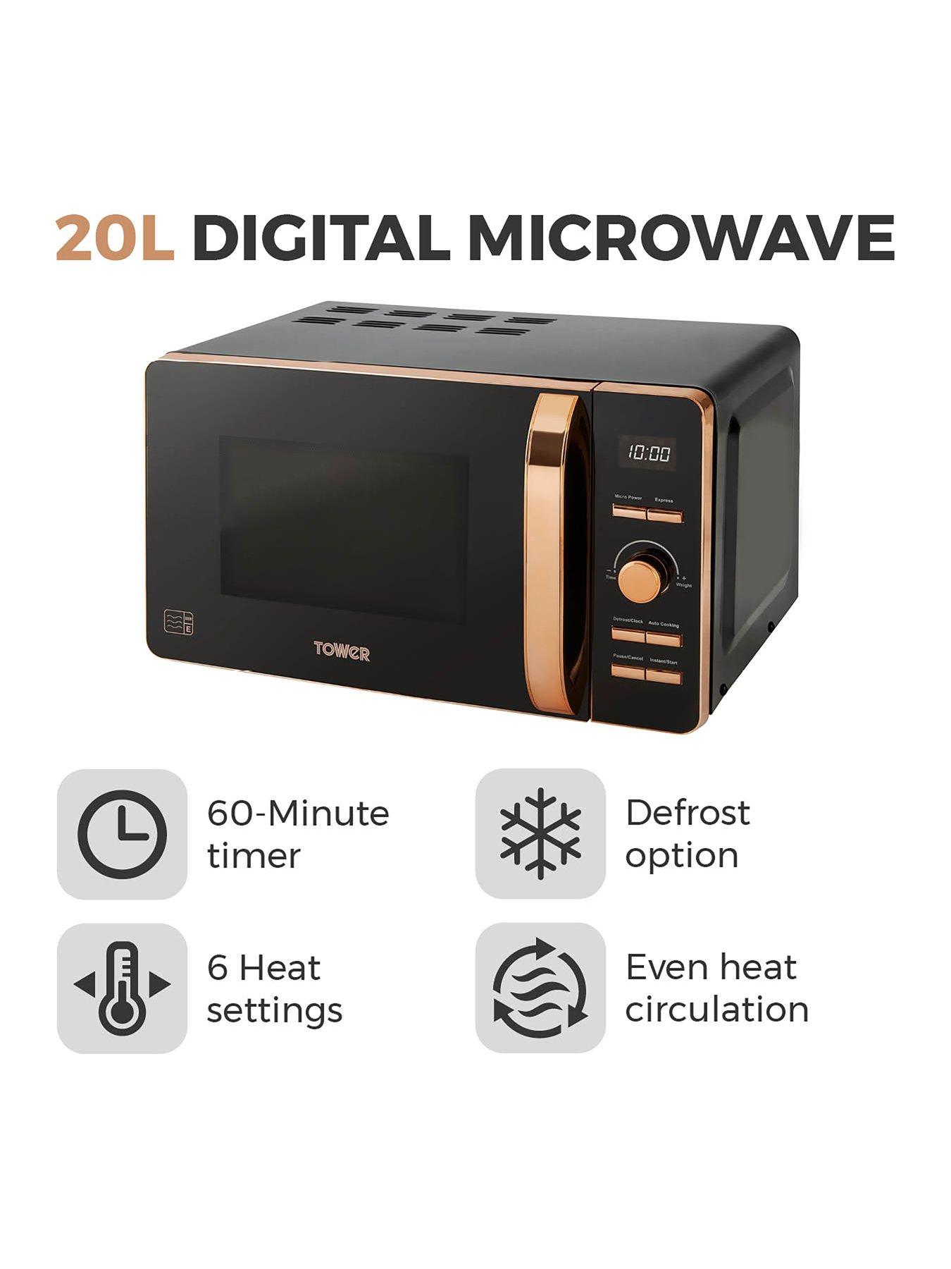 Black and on sale gold microwave